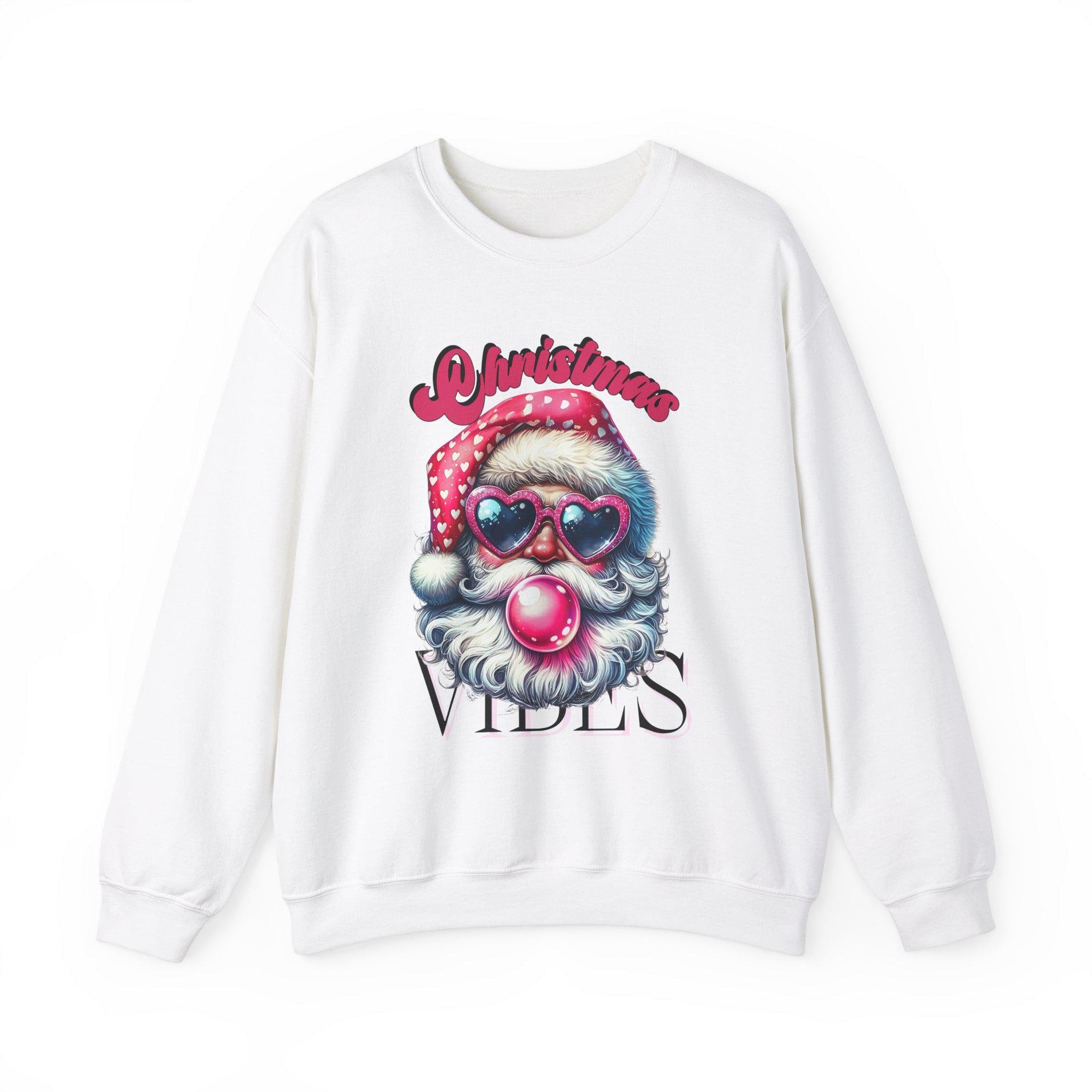 Santa Bubble Gum Christmas Crewneck Sweatshirt, Xmas Vibes Gift Party Ugly Sweater Alternative, Holiday Jumper Winter Pullover Top, Unisex