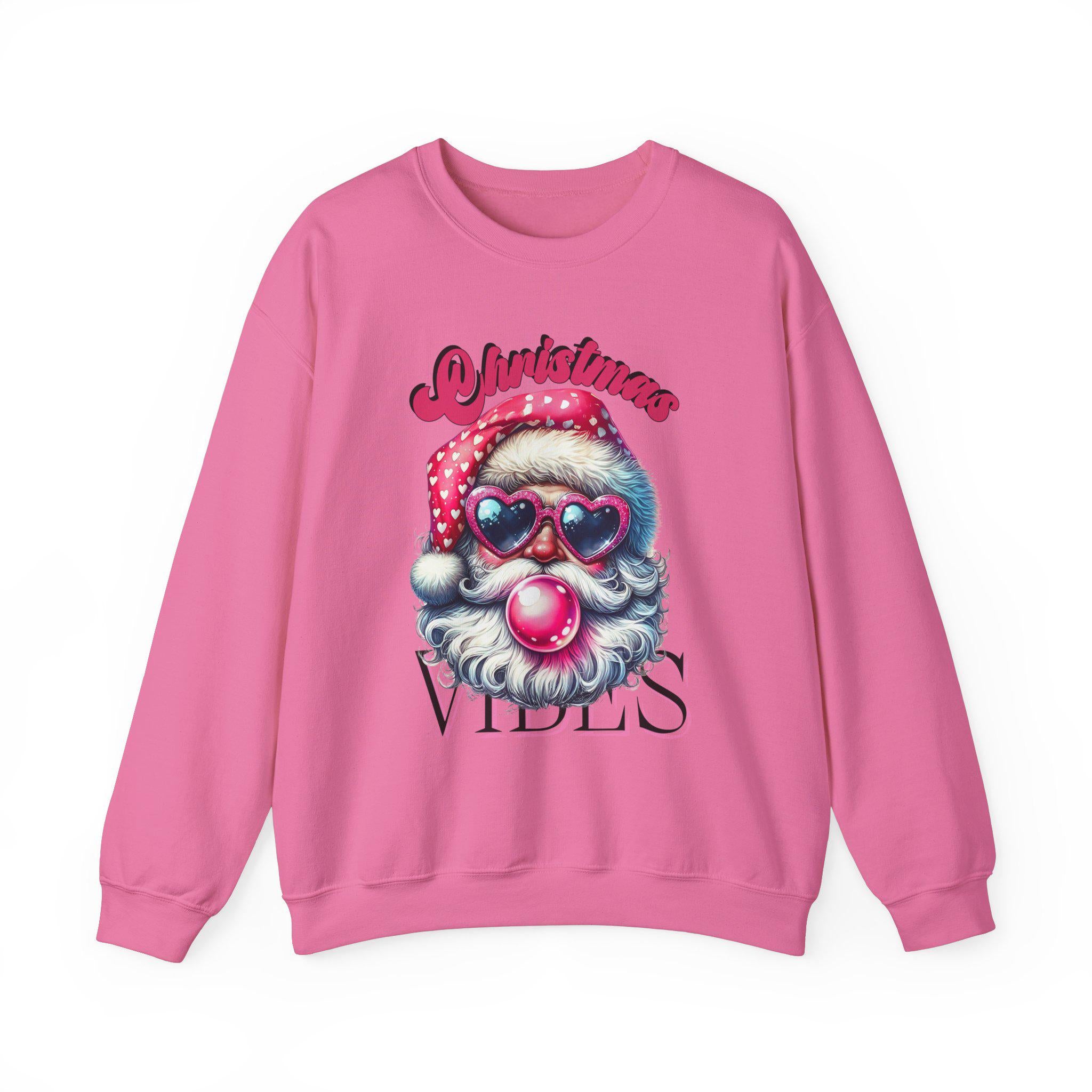 Santa Bubble Gum Christmas Crewneck Sweatshirt, Xmas Vibes Gift Party Ugly Sweater Alternative, Holiday Jumper Winter Pullover Top, Unisex