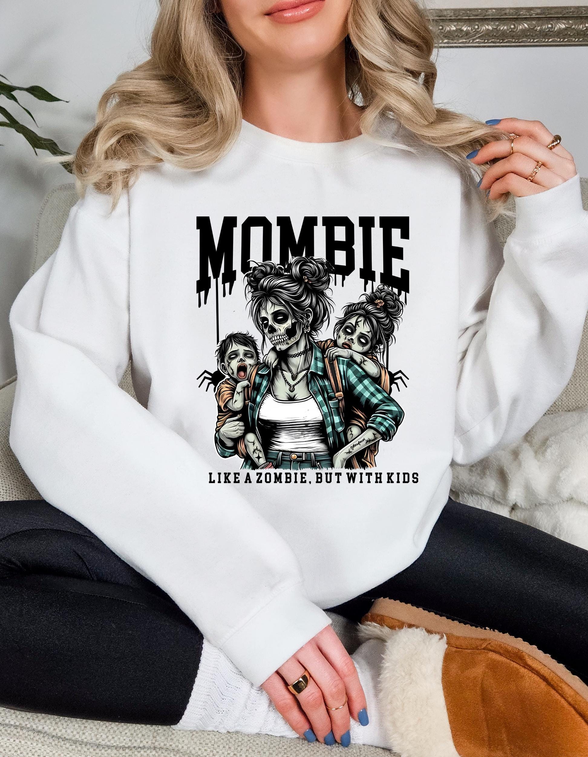 Halloween Mombie Spooky Mom Sweatshirt, Halloween Costume, Funny Mom Shirt, Mothers Day Gift, Fall Mom Shirt, with splatter personalization