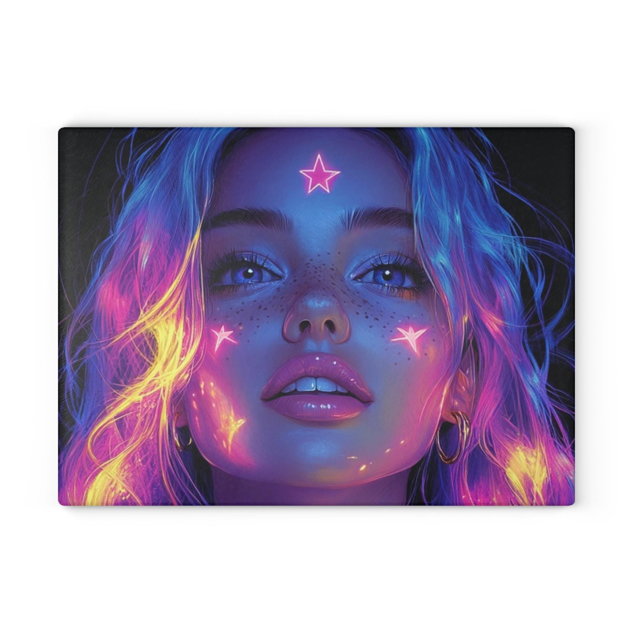 Neon Glam Cutting Board - Jem Inspired, Bold & Colorful Kitchen Essential