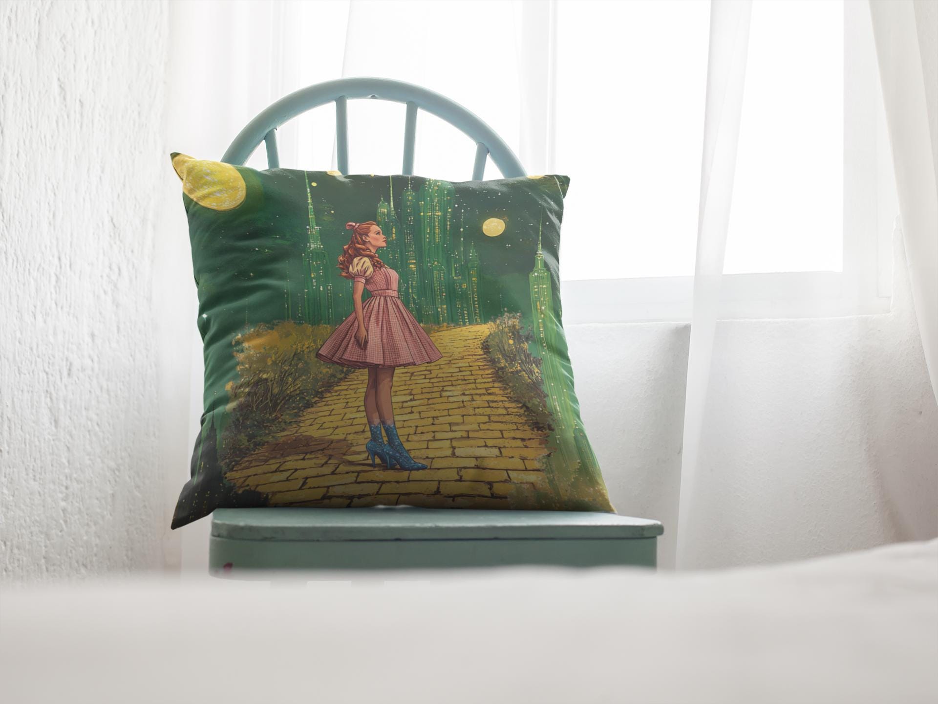 Personalizable Dorothy Throw Pillow - Kids Pillow, Kid Decor, Spun Polyester Square Cushion, Home Decor Accent, Cozy Nursery Pillow