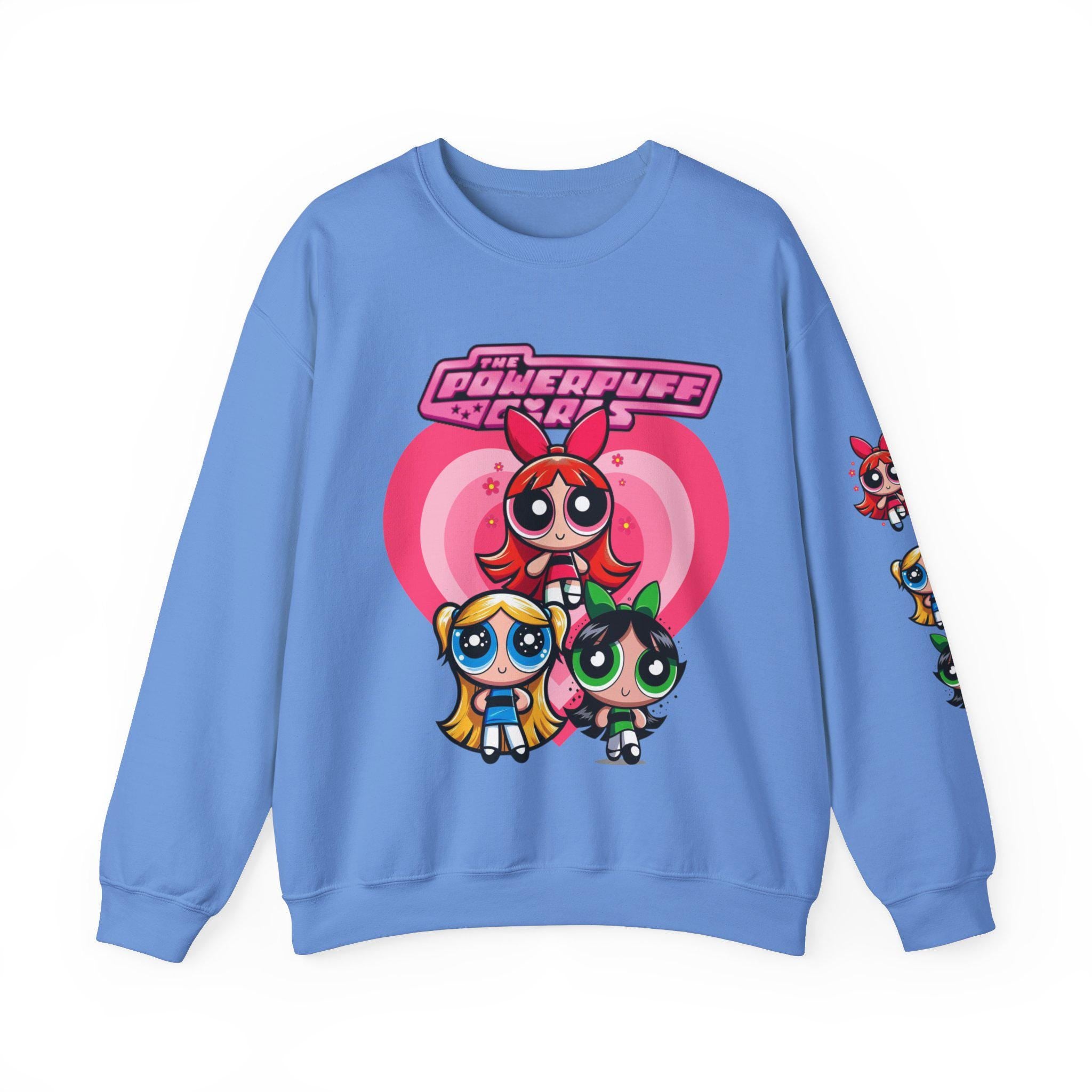 Power Trio 90s Cartoon Girls Sweatshirt, Trio Squad Sweater, Girl Power Crewneck Jumper, Retro Cartoon Sweatshirt, Vintage Anime Top