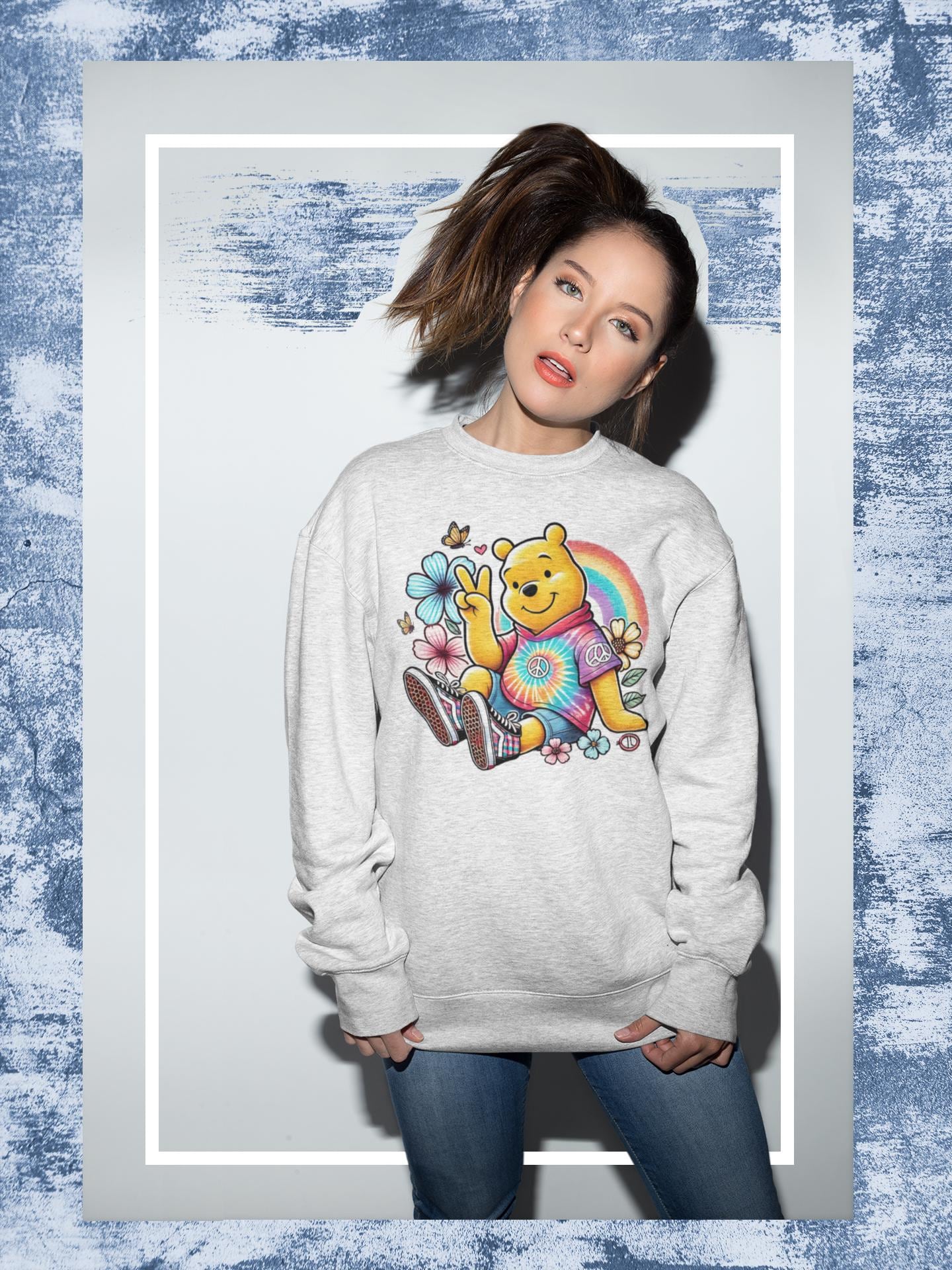 Pooh Bear Storybook Parody Sweatshirt, Street Art Tie Dye Shirt, Unisex Pullover, Crewneck Pullover, Grafik T-Shirt, Vintage inspirierte Kleidung