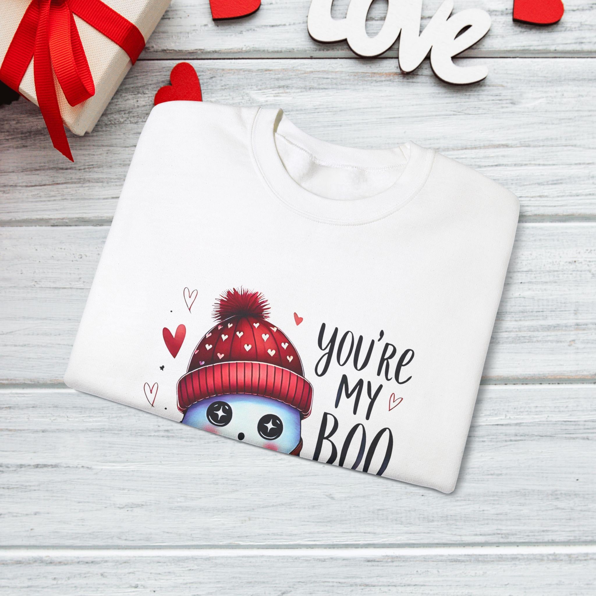 Geister Valentinstag Sweatshirt, Be My Boo Unisex Crewneck, Halloween Geist Sweatshirt, Süßes Paar Geschenk, Gruseliger Valentinstag Pullover,