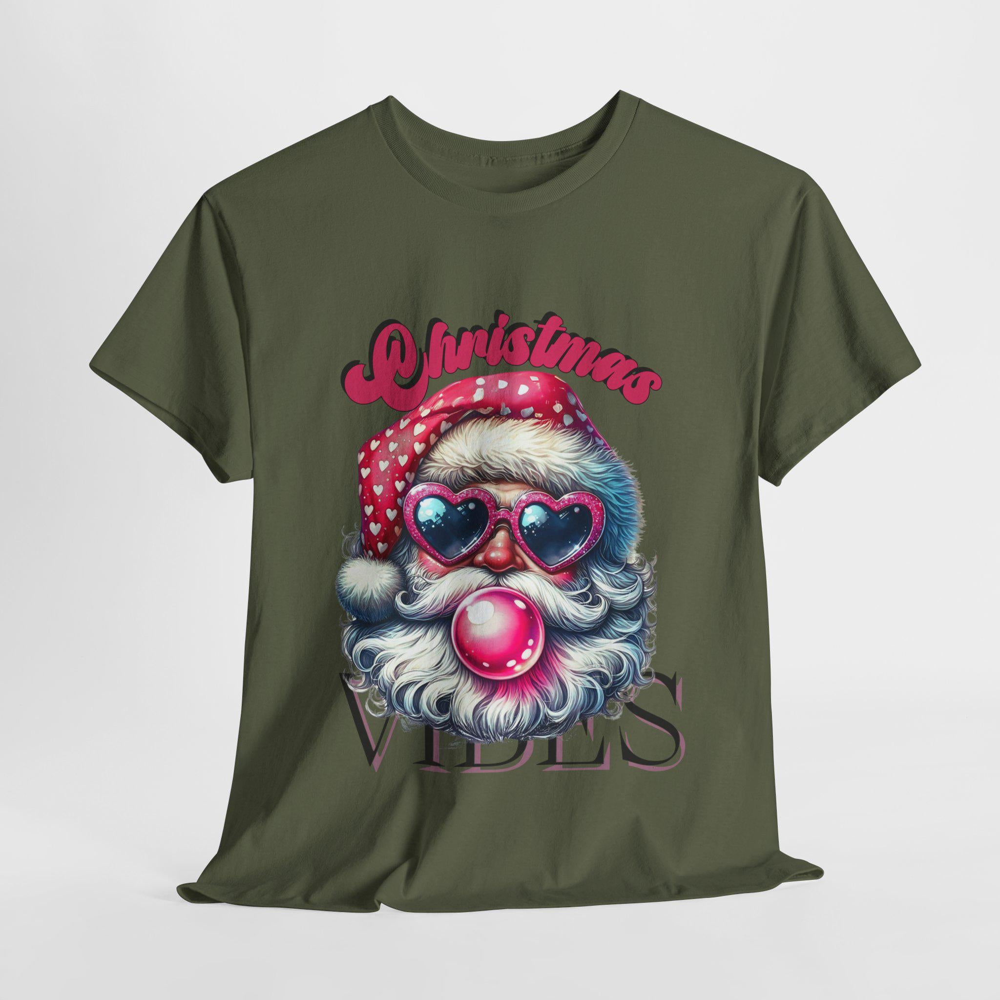 Personalisierbares Weihnachts-T-Shirt mit Weihnachtsmann-Kaugummi, Weihnachts-Vibes-Geschenk-Party, Ugly Sweater Alternative, Weihnachtspullover, Winterpullover, Unisex