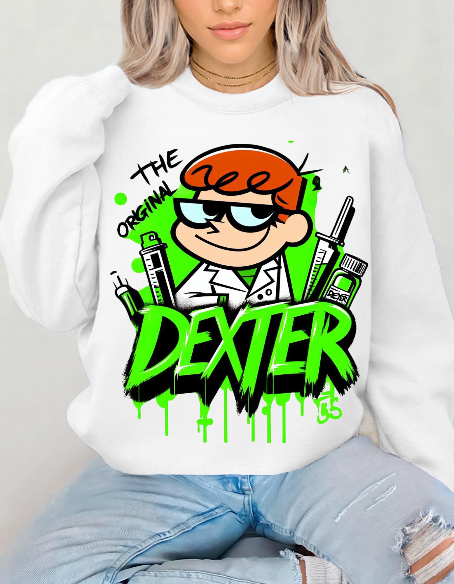 Parody Cartoon Sweatshirt, '90s Cartoon Gift, Dexter Parody, Unisex Crewneck Jumper, Funny TV Show Pullover, Vintage Animation Top