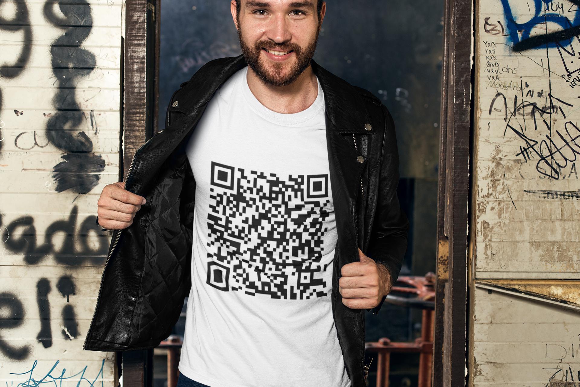 QR Code Personalized Unisex Tee, Custom Link QR Code T-Shirt, Design Your Own Shirt, Customized Shirt with QR Code, Personalized Graphic Tee