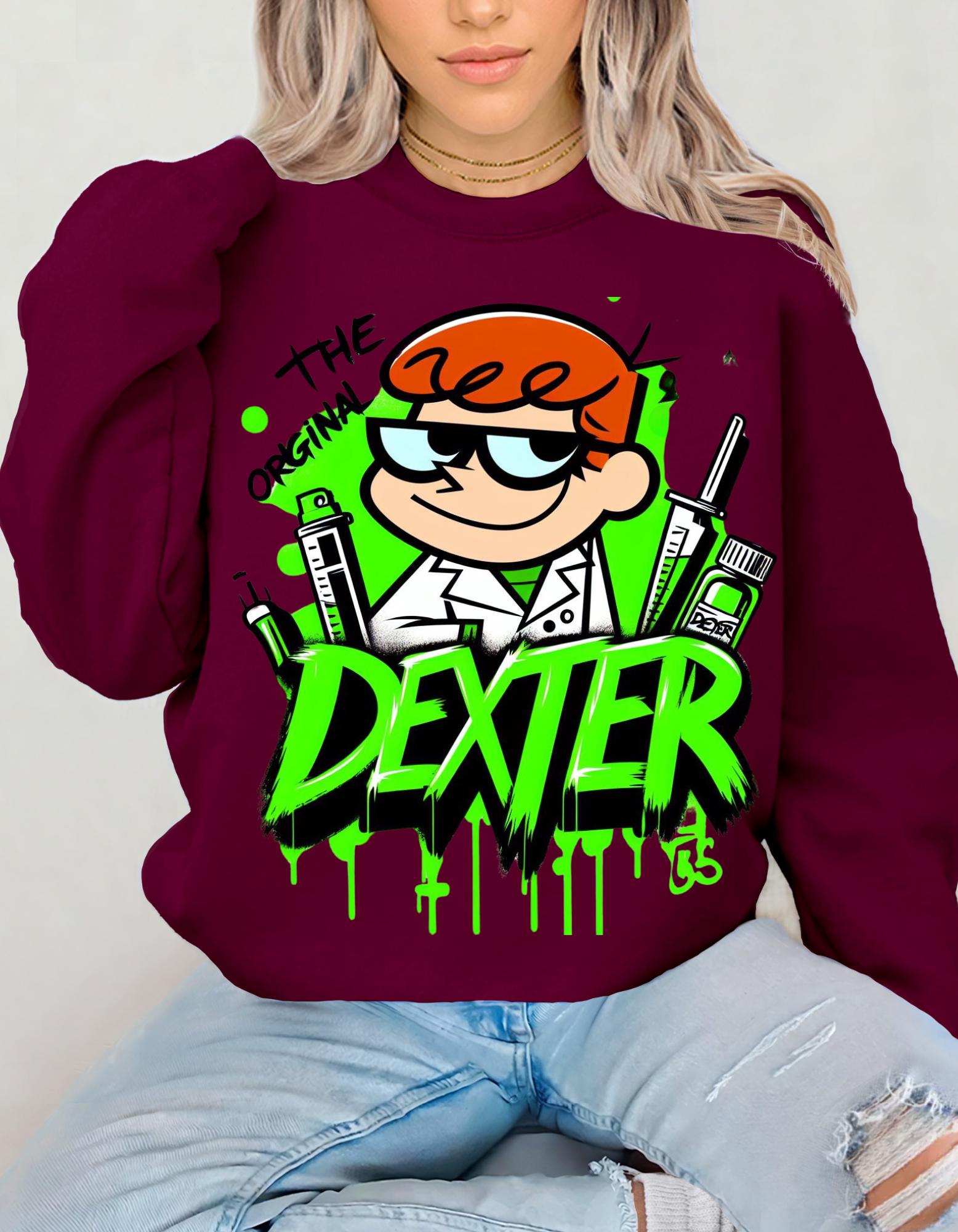 Parody Cartoon Sweatshirt, '90s Cartoon Gift, Dexter Parody, Unisex Crewneck Jumper, Funny TV Show Pullover, Vintage Animation Top