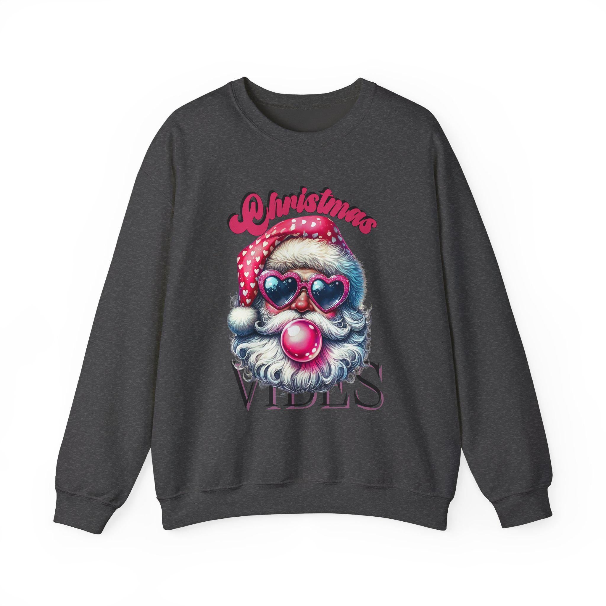 Santa Bubble Gum Weihnachten Crewneck Sweatshirt, Xmas Vibes Geschenk Party Ugly Sweater Alternative, Weihnachtspullover Winter Pullover Top, Unisex