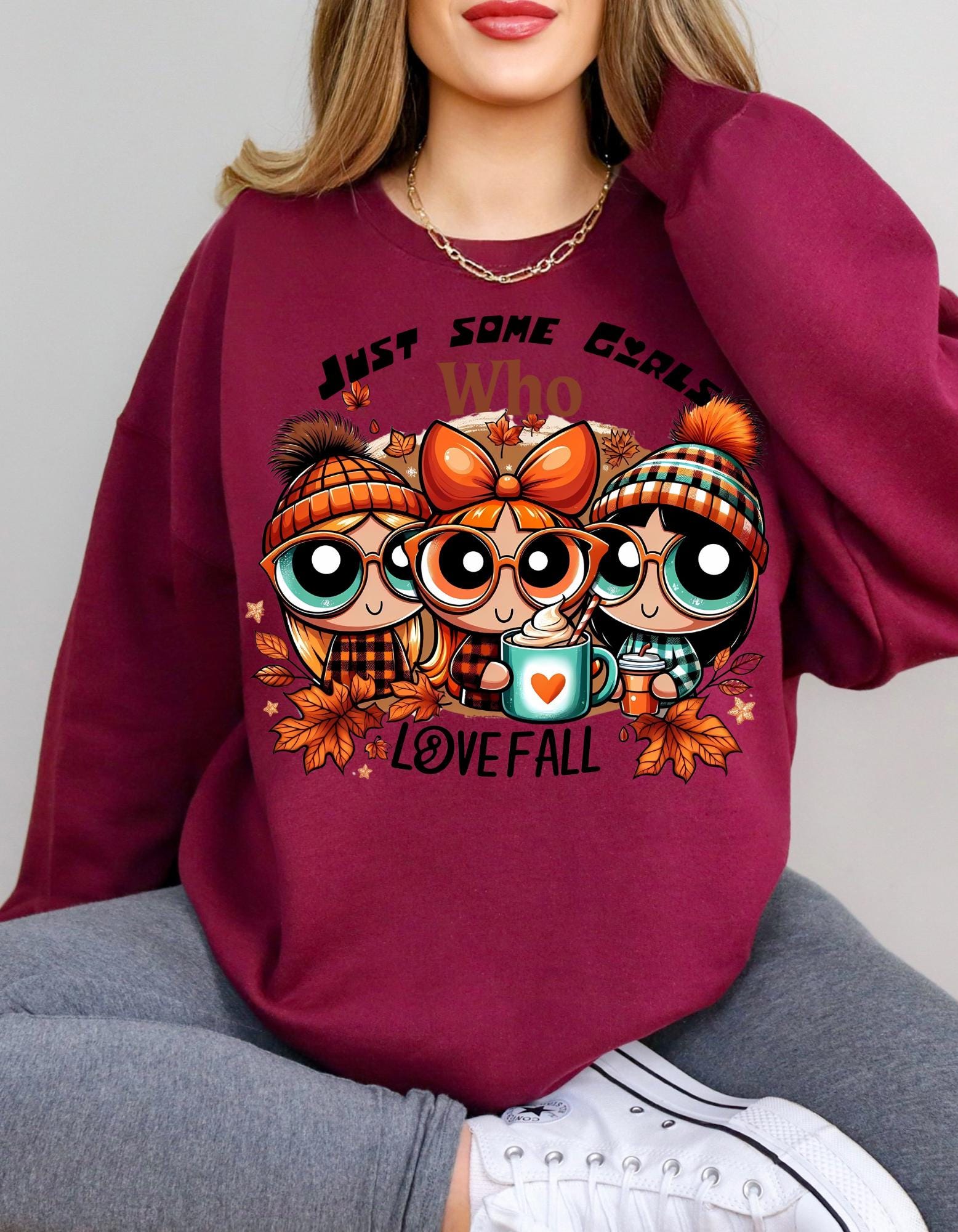 Personalisierbares Just Some Girls Who Love Fall Sweatshirt - Herbstbekleidung