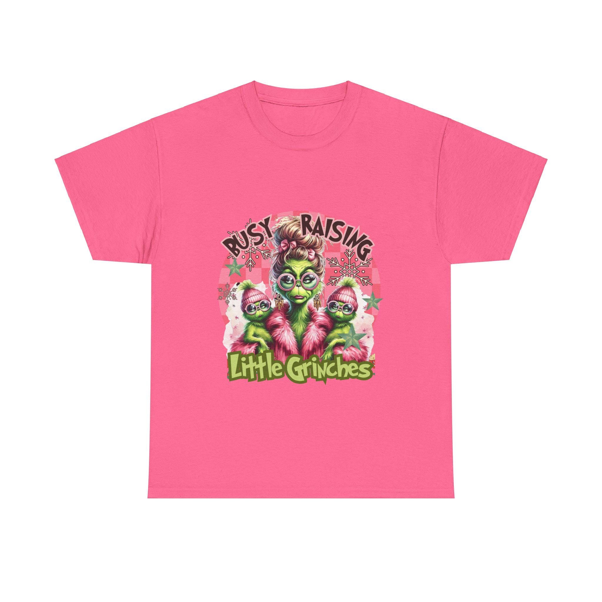 Personalizable Busy Raising Little Grinches tshirt - Fun and Humorous Parenting parody Apparel