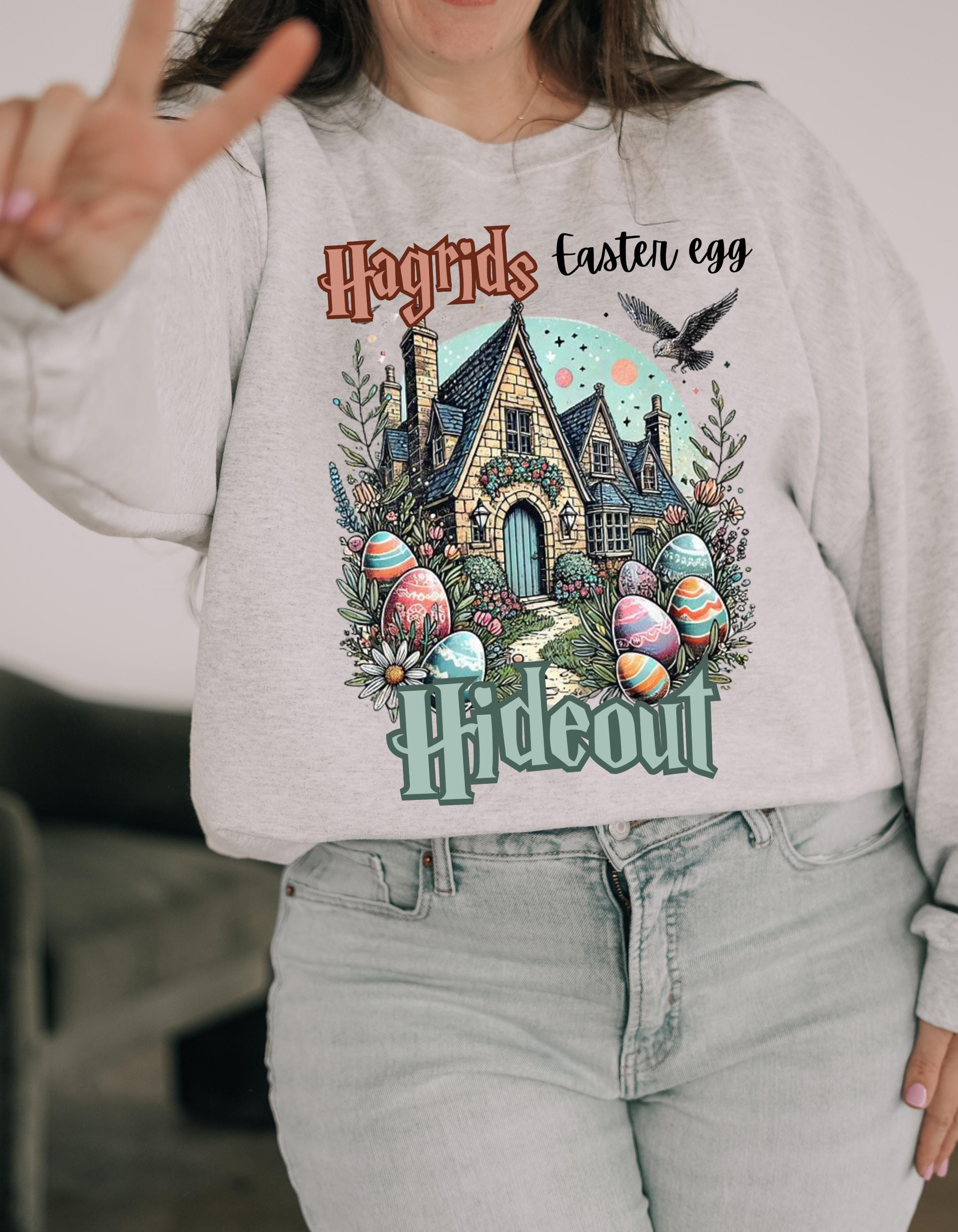 Magic-Inspired Unisex Heavy Blend Sweatshirt, Cozy Occasional Wear for Easter, Festival, Gift for Fans, Unique Design