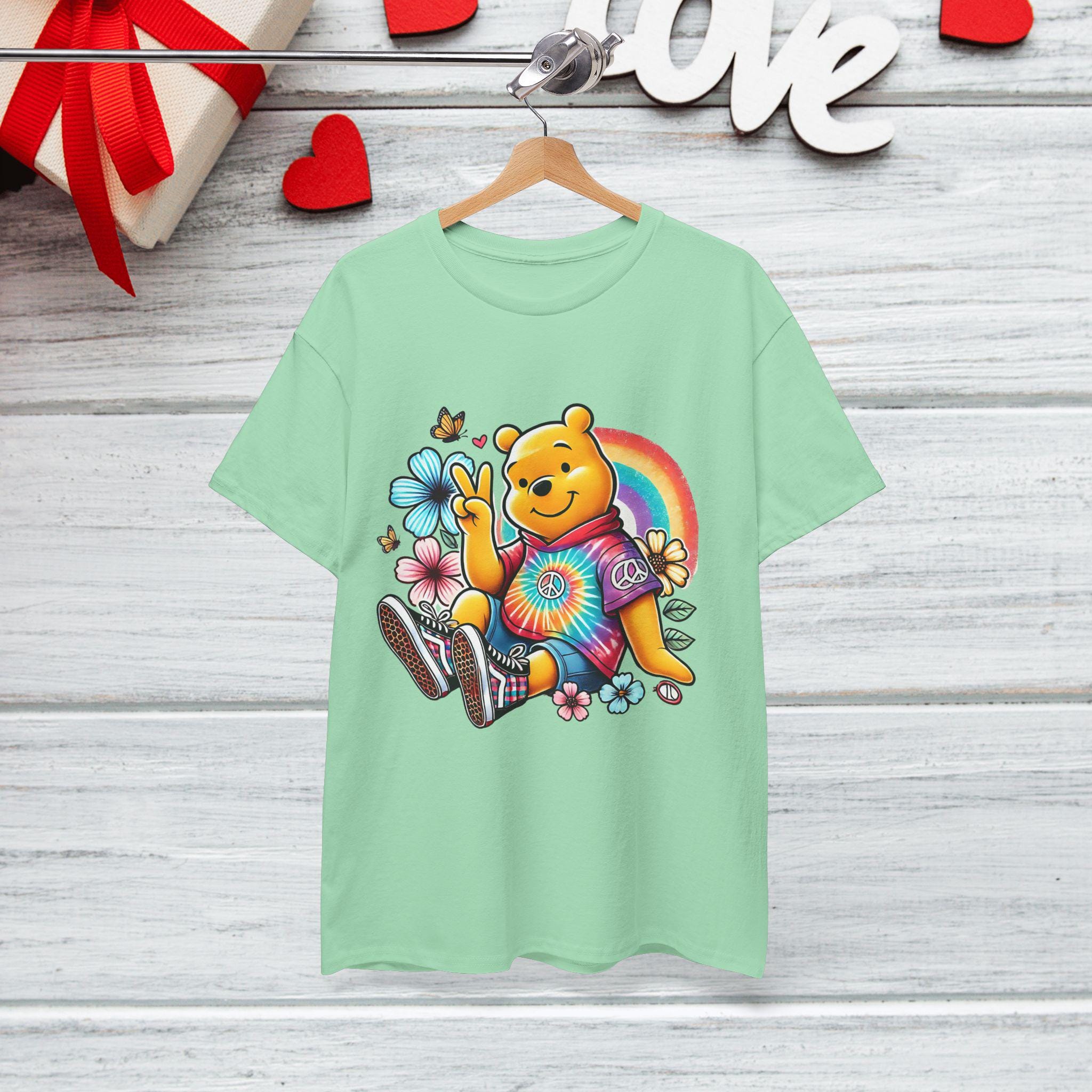 Personalisierbares Pooh Bear Storybook Parodie Unisex T-Shirt, Street Art Tie Dye Shirt, Vintage Grafik Pullover