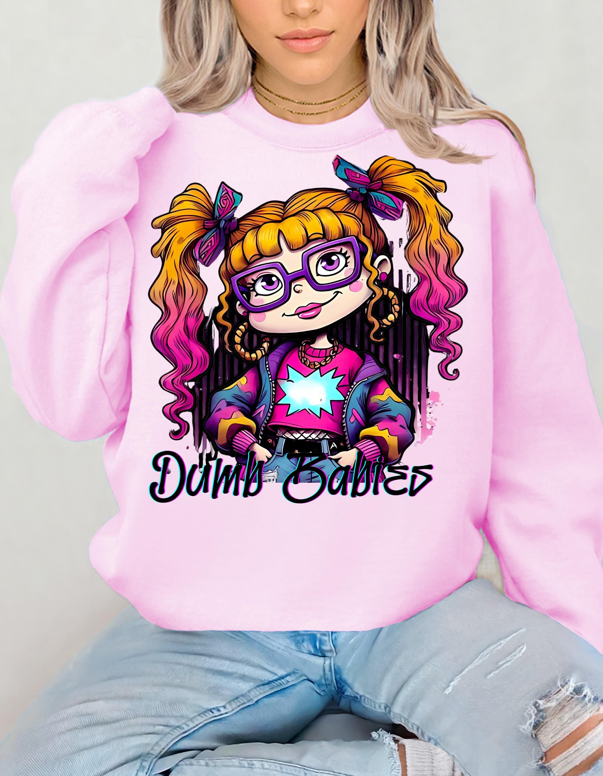 90er Kid Parodie Sweatshirt, Angelic Mean Kid 2000s Tv Crewneck, Dumb Babies Jumper, Unisex Pullover, Geschenk für 90er TV Fans, lustige TV Show