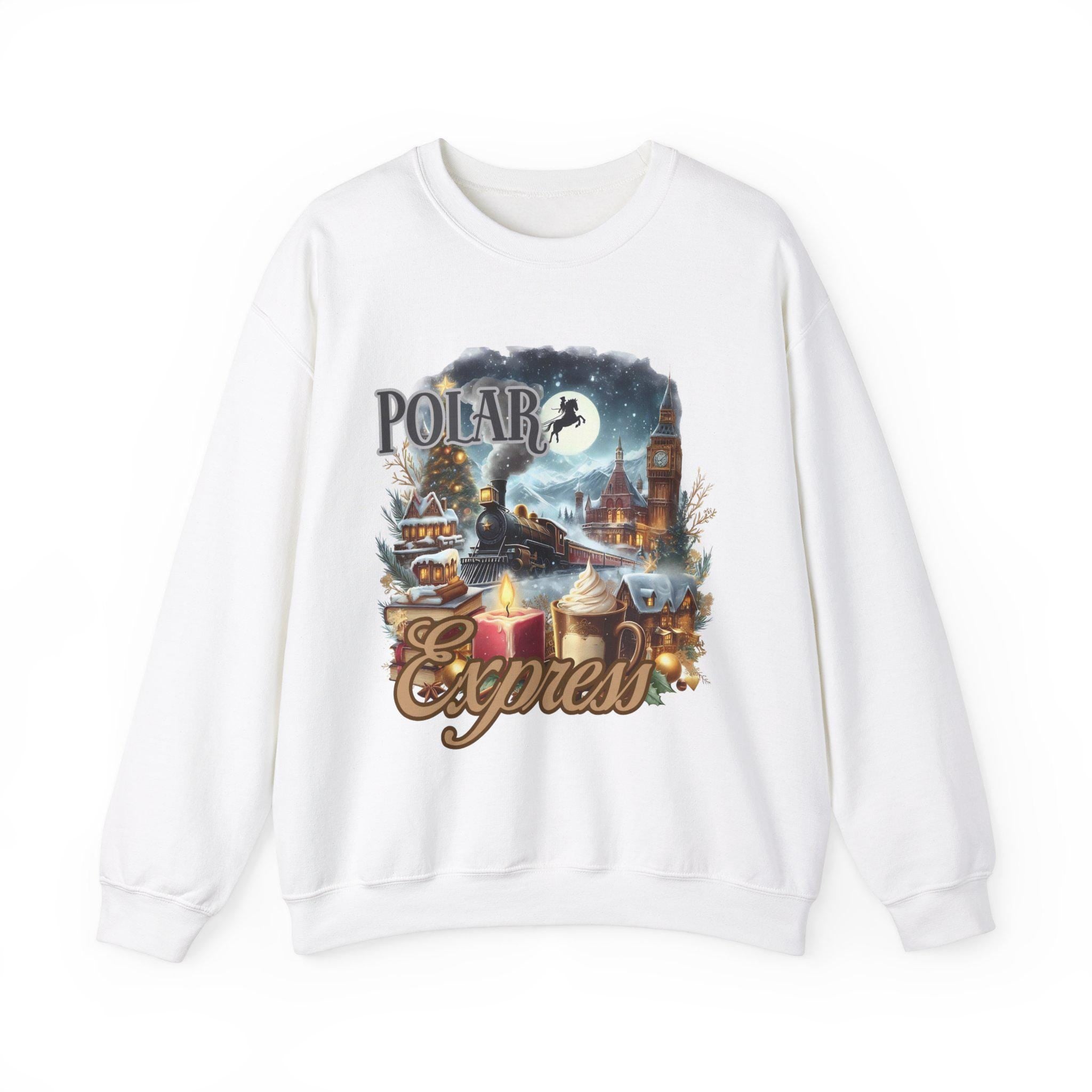 Weihnachts-Sweatshirt, North Polar Express Weihnachtspullover, Festliche Winterbekleidung, Weihnachtspullover mit Rundhalsausschnitt, Jahreszeitengeschenk für Sie/Ihn,