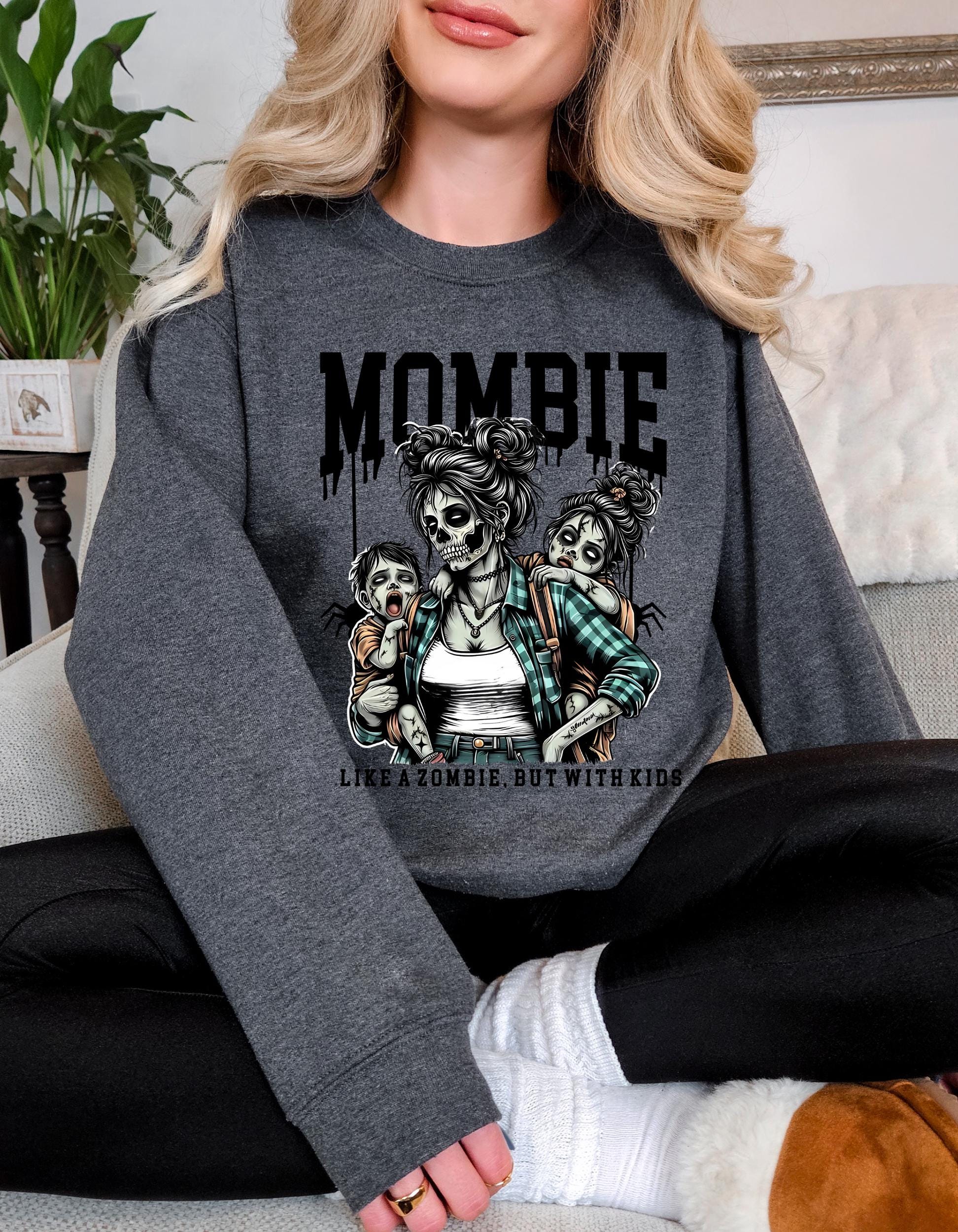 Halloween Mombie Spooky Mom Sweatshirt, Halloween Costume, Funny Mom Shirt, Mothers Day Gift, Fall Mom Shirt, with splatter personalization