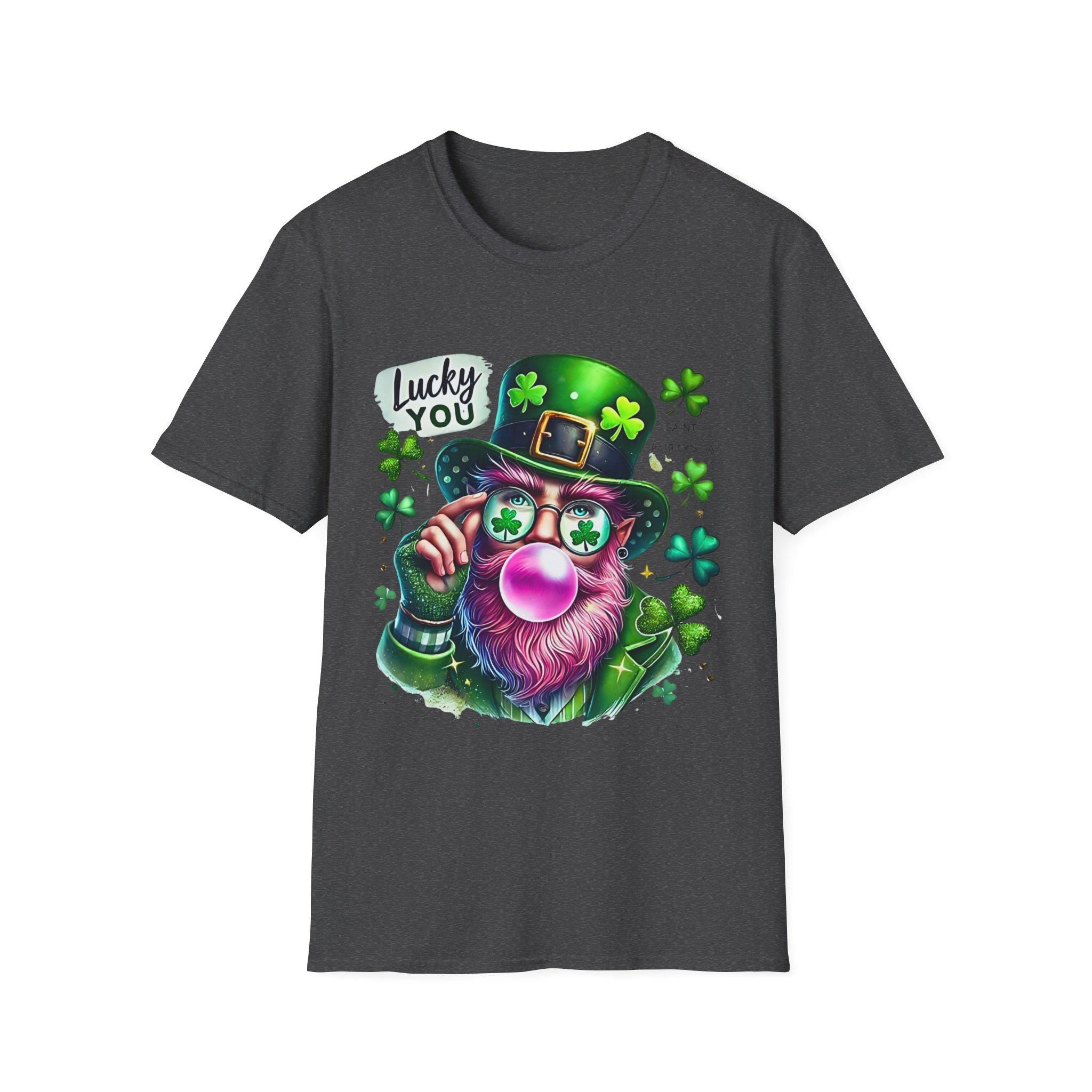 Personalisierbares Leprechaun Bubble Gum T-Shirt, St. Patricks Day T-Shirt, Lucky You Zitat Kleidung, Irische Feiertagsbekleidung, Shamrock Day Shirt