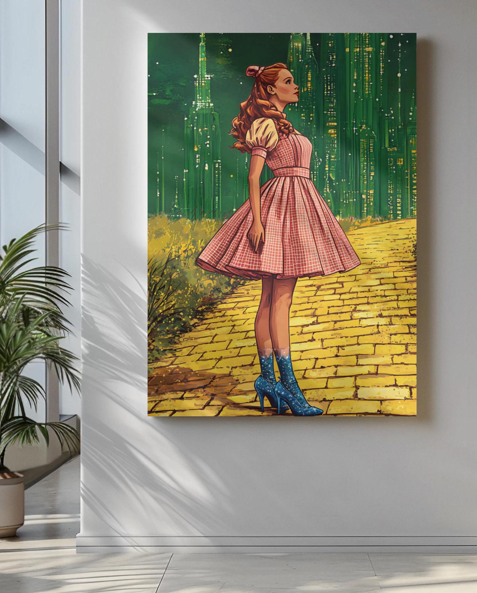 Canvas Stretched Wall Art, Vibrant Dorothy Wizard of Oz Kids Room Gift, 0 75-inch, Nursery Decor, Children's Bedroom Decoration, Movie Fan