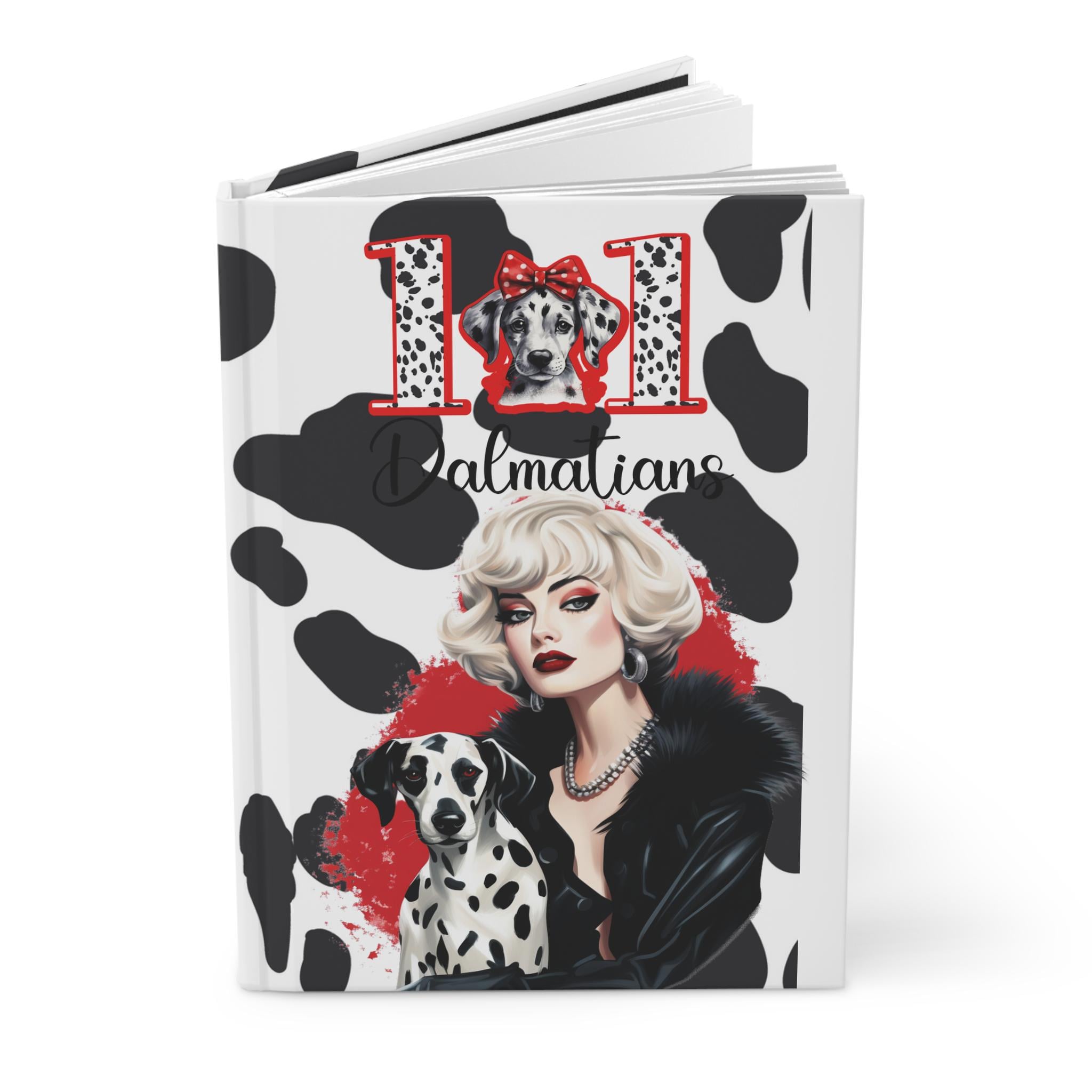 Personalisierbares Cruella de Vil, Hardcover Journal Matte Geschenk, Strumpffüller, Wichteln, Weihnachtsgeschenk, Weihnachtsgeschenke