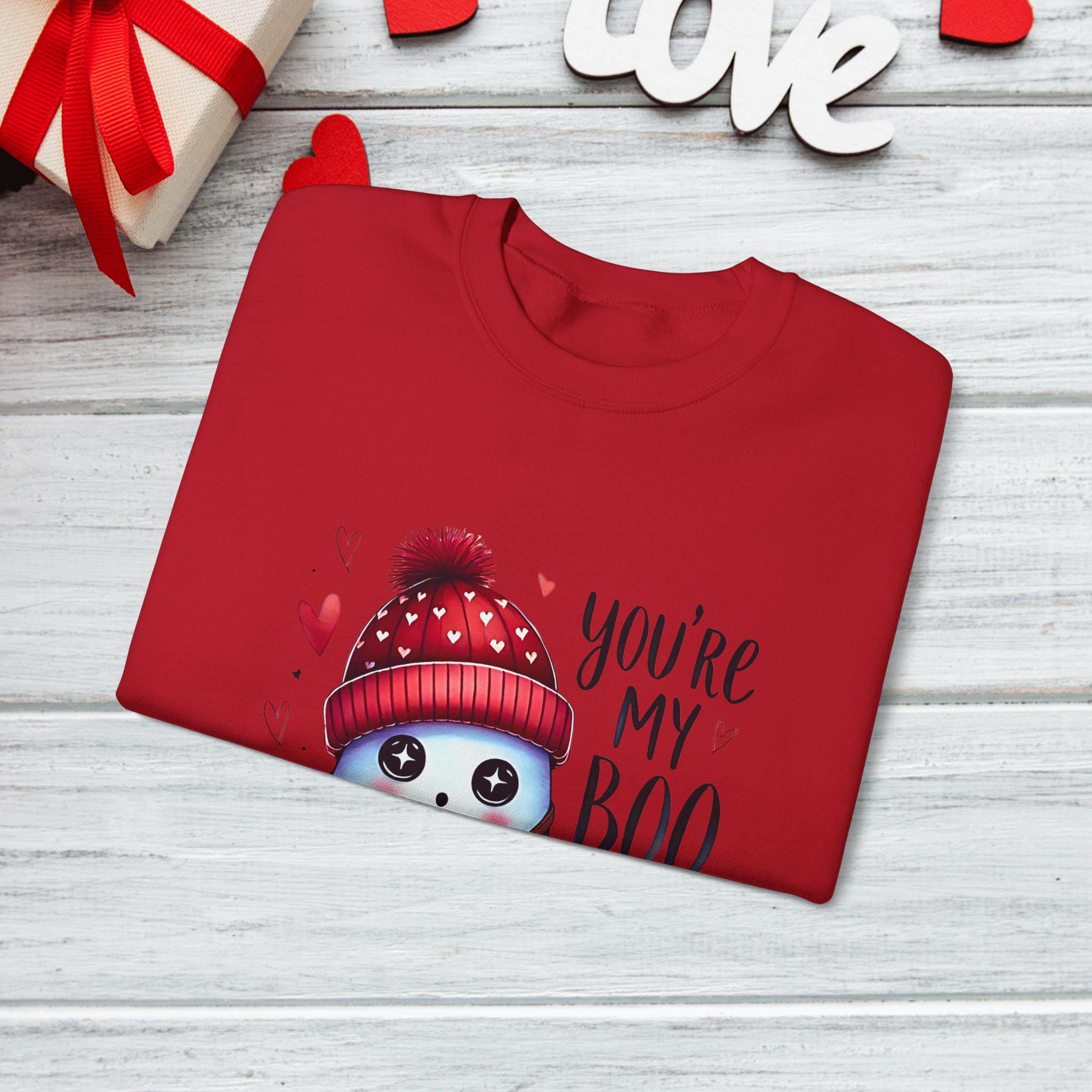 Ghost Valentine's Day Sweatshirt, Be My Boo Unisex Crewneck, Halloween Ghost Sweatshirt, Cute Couple Gift, Spooky Valentine Jumper,