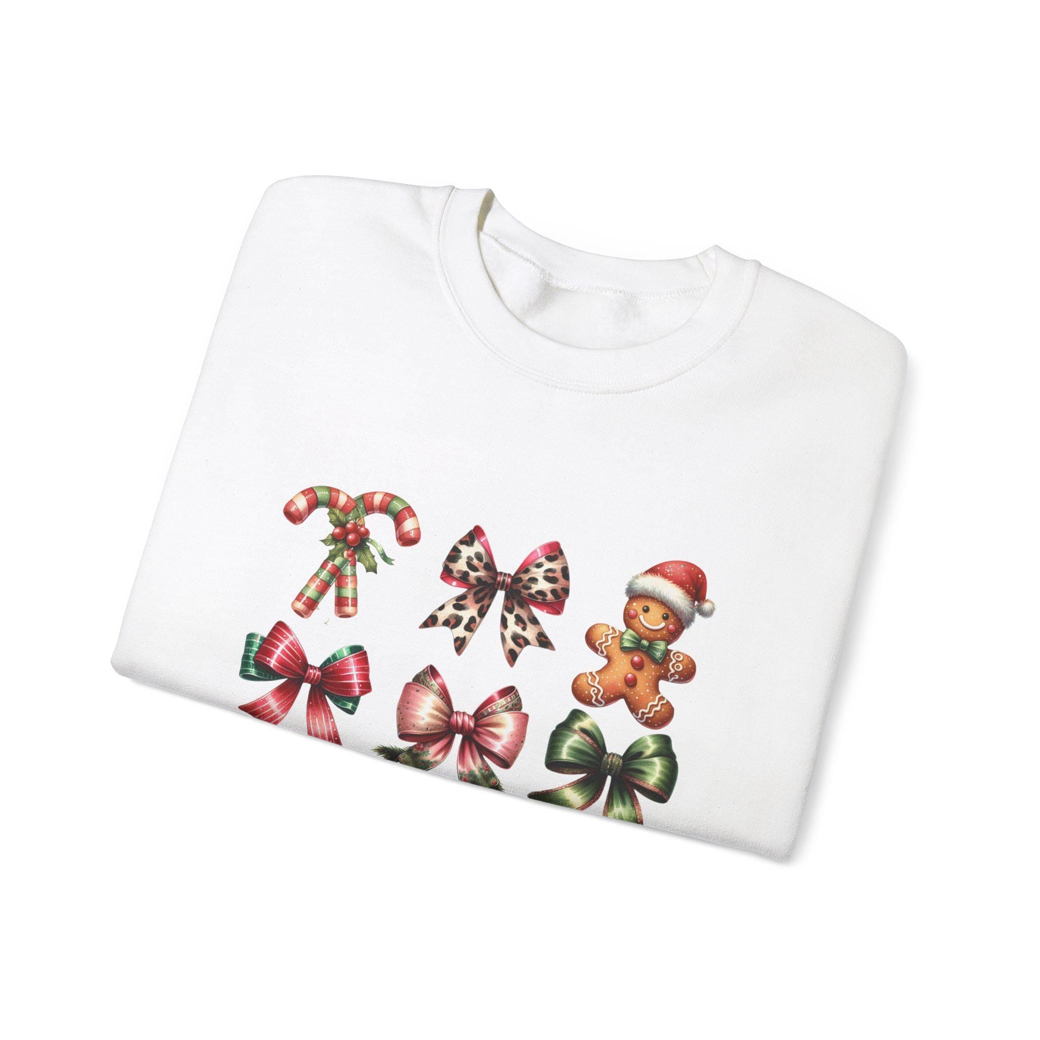 Personalizable Coquette Christmas Icons Sweatshirt - Festive Holiday Apparel