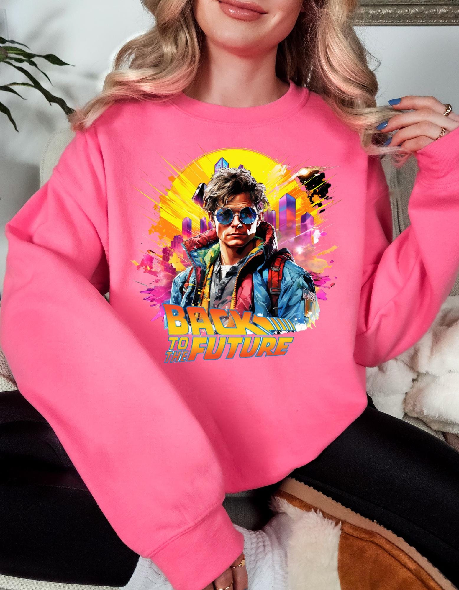 Personalisierbares Time Traveler Parodie Sweatshirt - Gemütliche und lustige Retro-inspirierte Kleidung