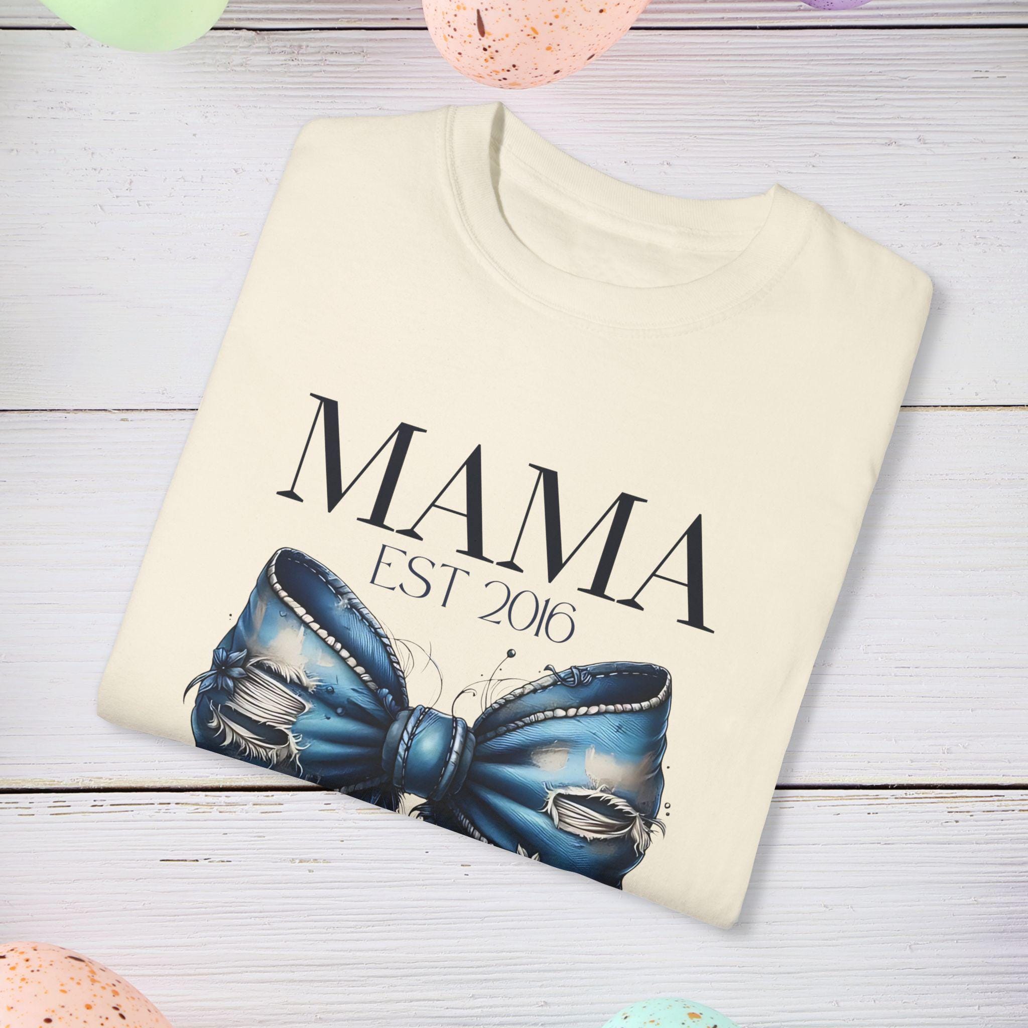 Personalisierbares Mama Established 2016 T-Shirt, Geschenk für Mütter, Familientreffen T-Shirt, Muttertagsshirt, stylische Alltagskleidung, süßes Grafik-Top