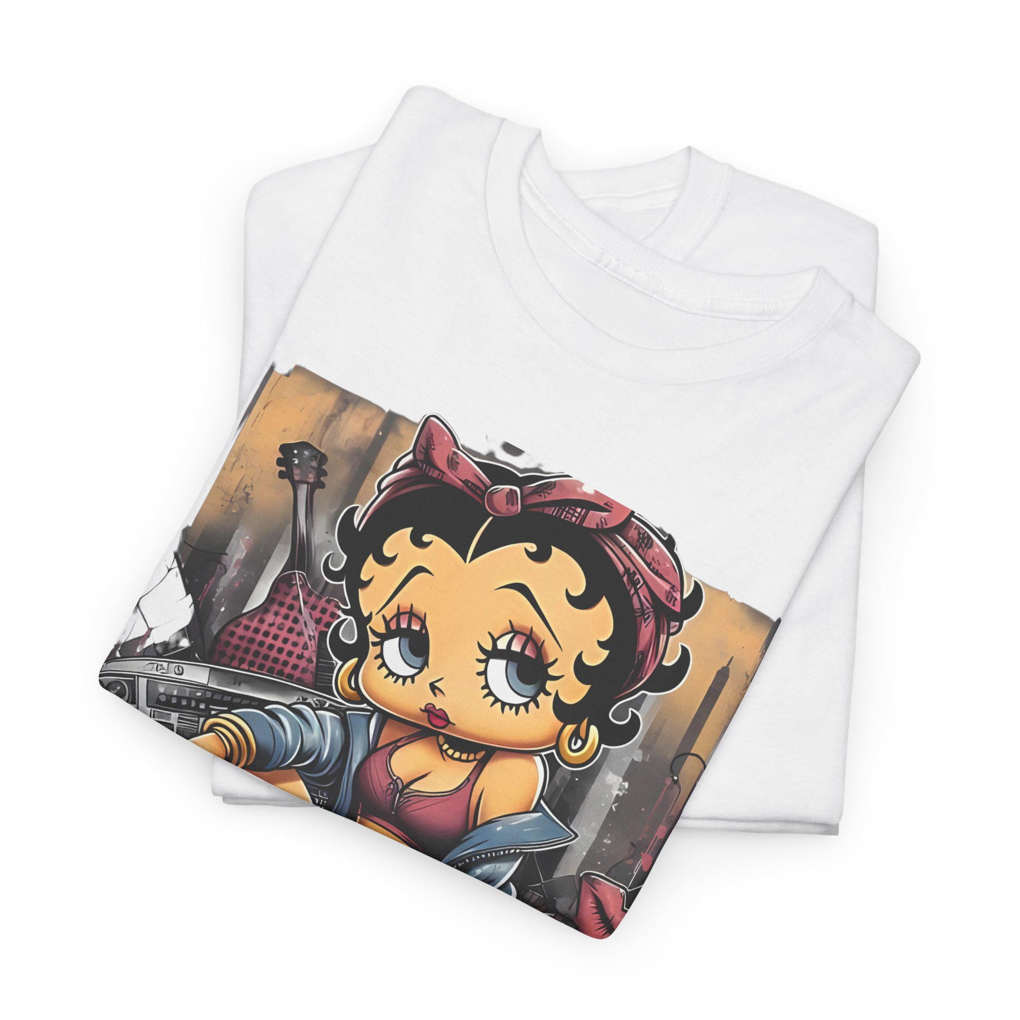 Betty Boop Urban Streetwear Unisex Tee, Graphic Print T-Shirt, Retro Cartoon Top, Cool Vintage Style Shirt, Hip Hop Fashion Apparel