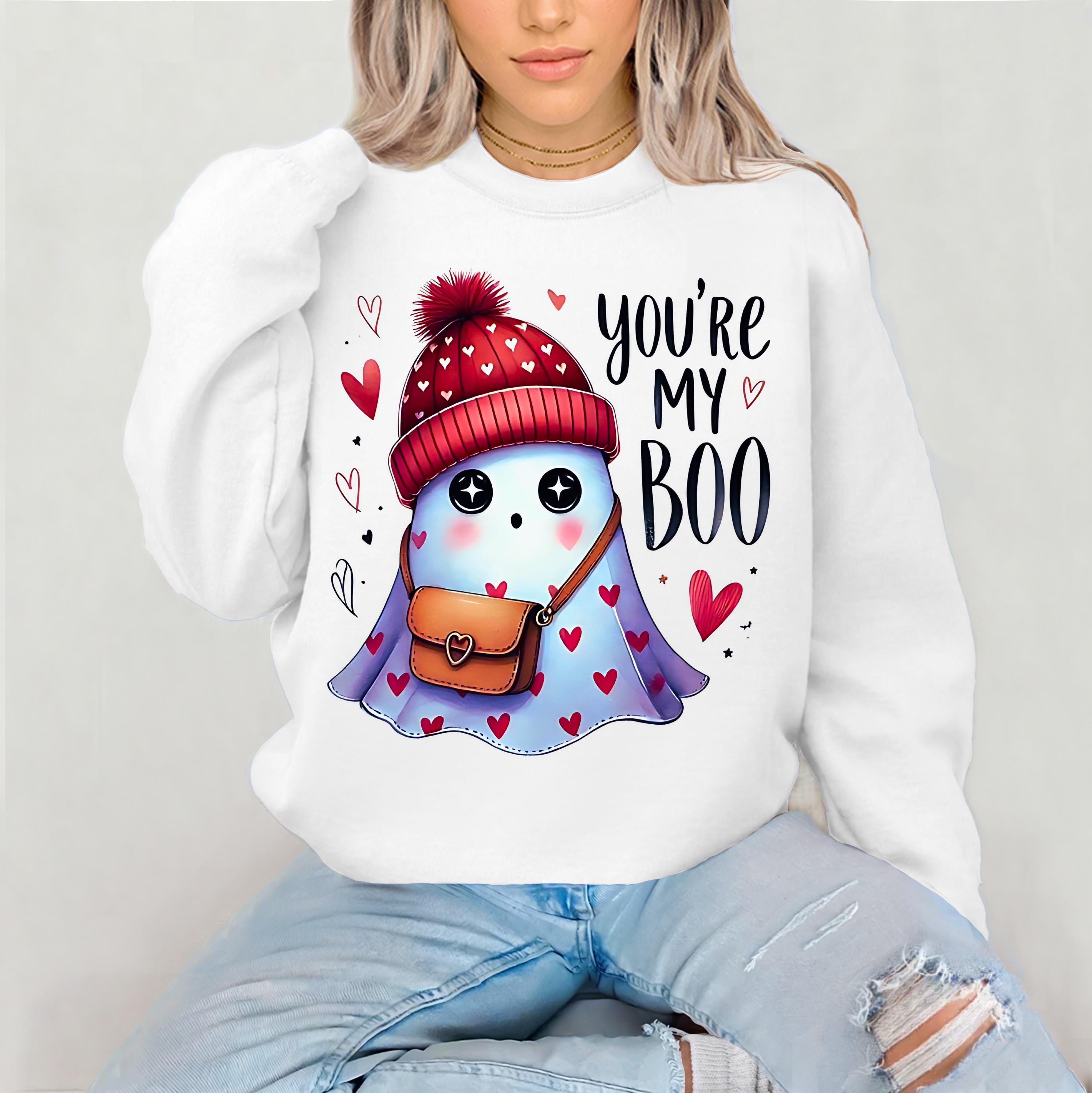 Ghost Valentine's Day Sweatshirt, Be My Boo Unisex Crewneck, Halloween Ghost Sweatshirt, Cute Couple Gift, Spooky Valentine Jumper,