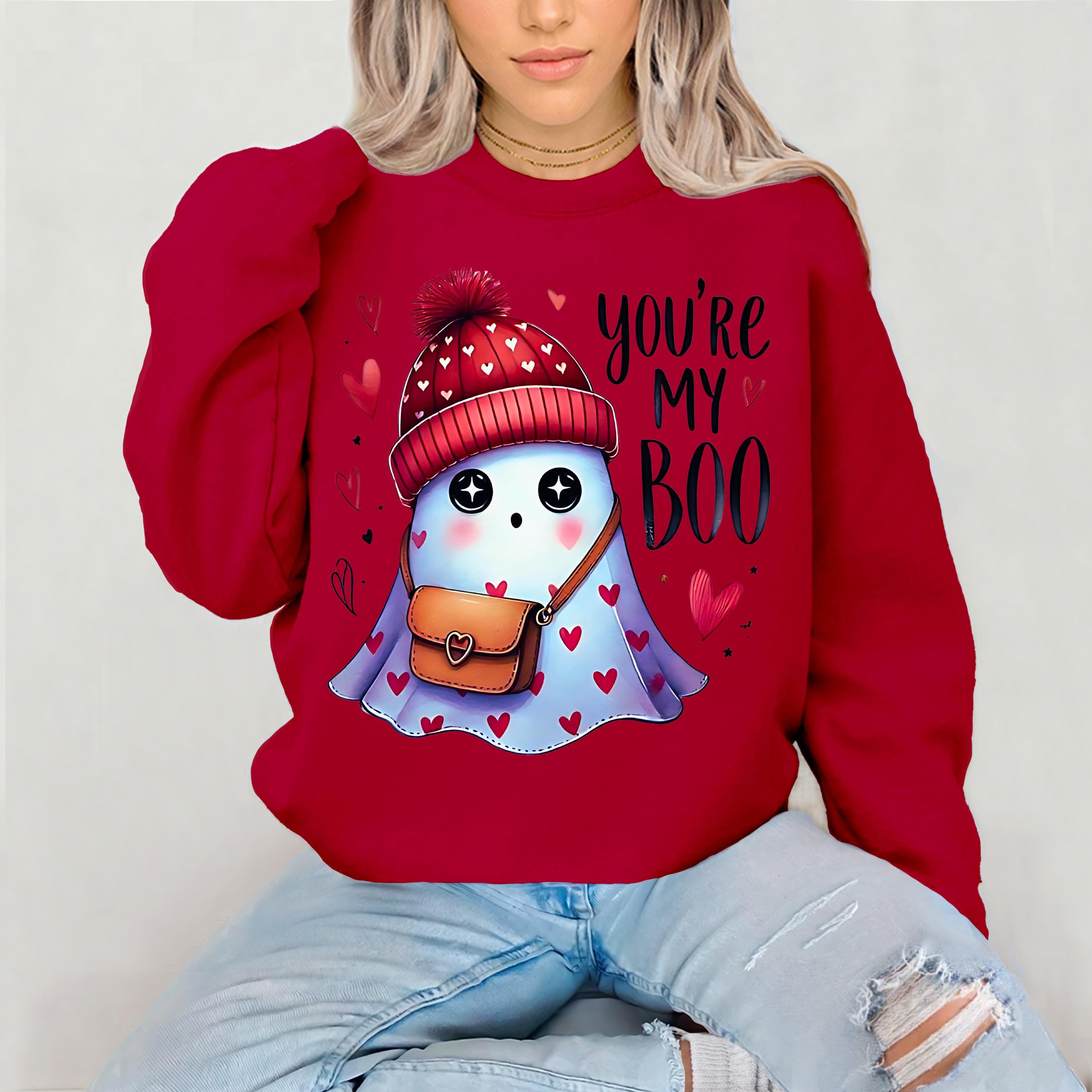 Geister Valentinstag Sweatshirt, Be My Boo Unisex Crewneck, Halloween Geist Sweatshirt, Süßes Paar Geschenk, Gruseliger Valentinstag Pullover,