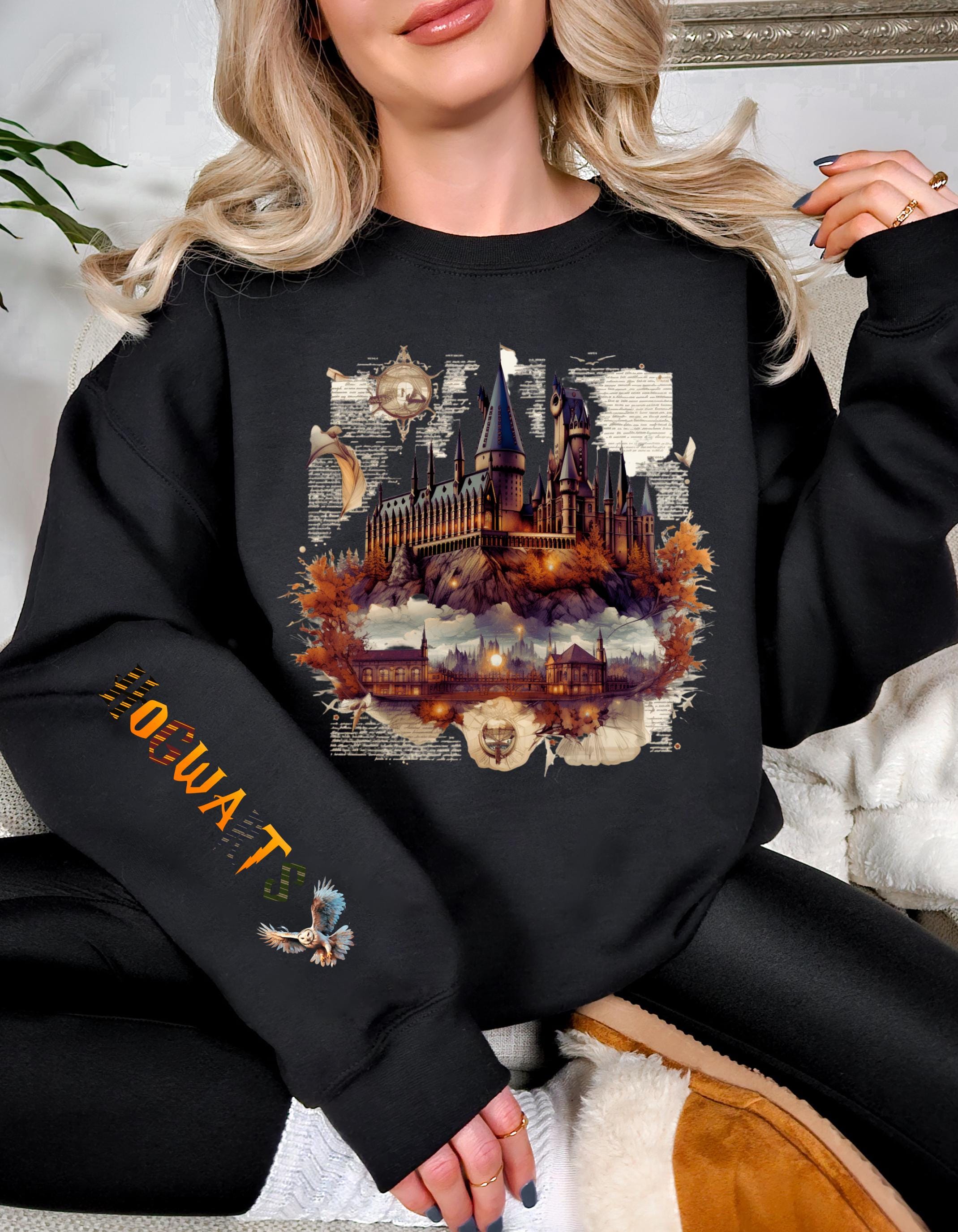 Magische Welt Schloss Schule Sweatshirt - Fantasy Bekleidung