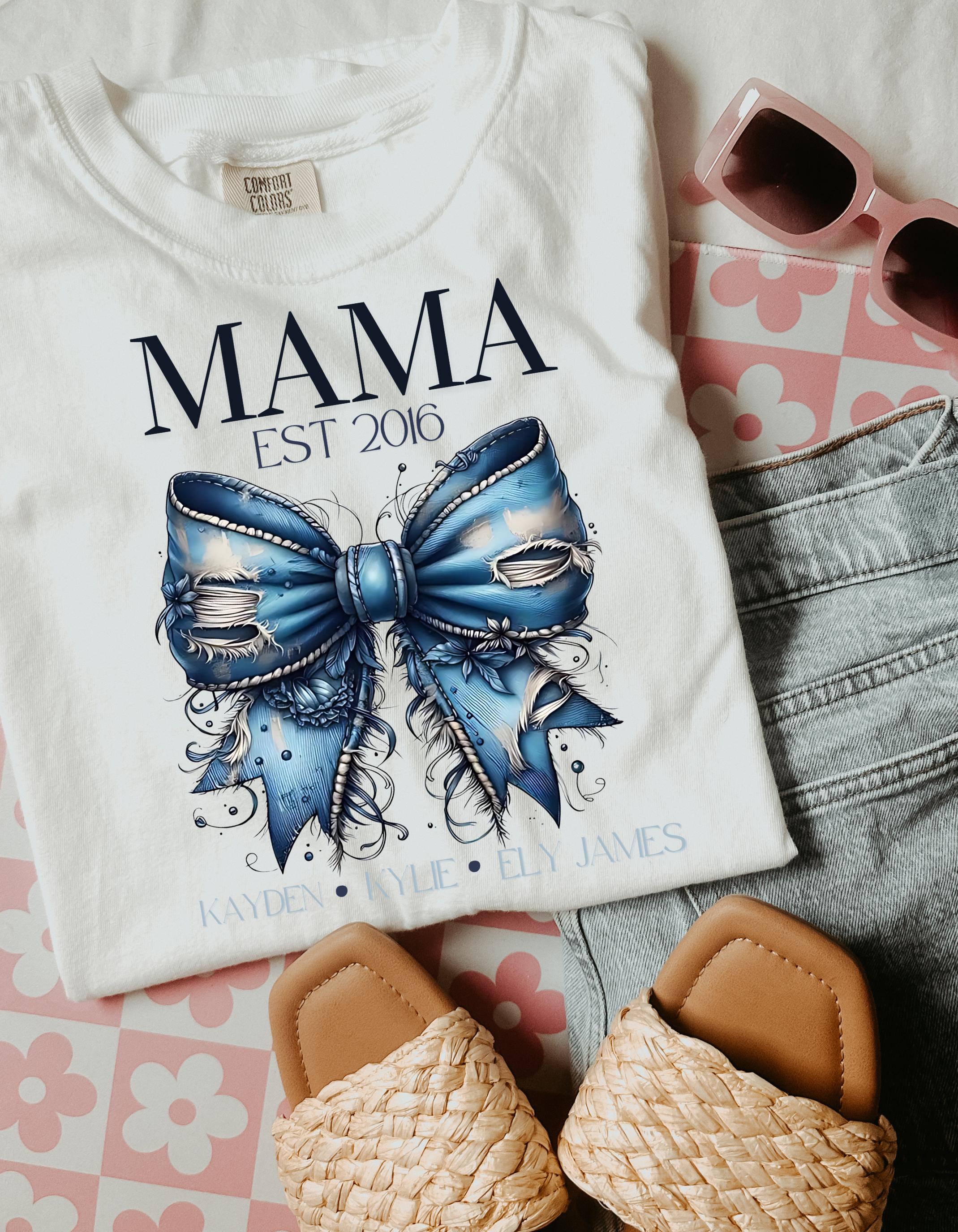 Personalizable Mama Established 2016 T-Shirt, Gift for Moms, Family Reunion Tee, Mother's Day Shirt, Stylish Everyday Wear, Cute Graphic Top