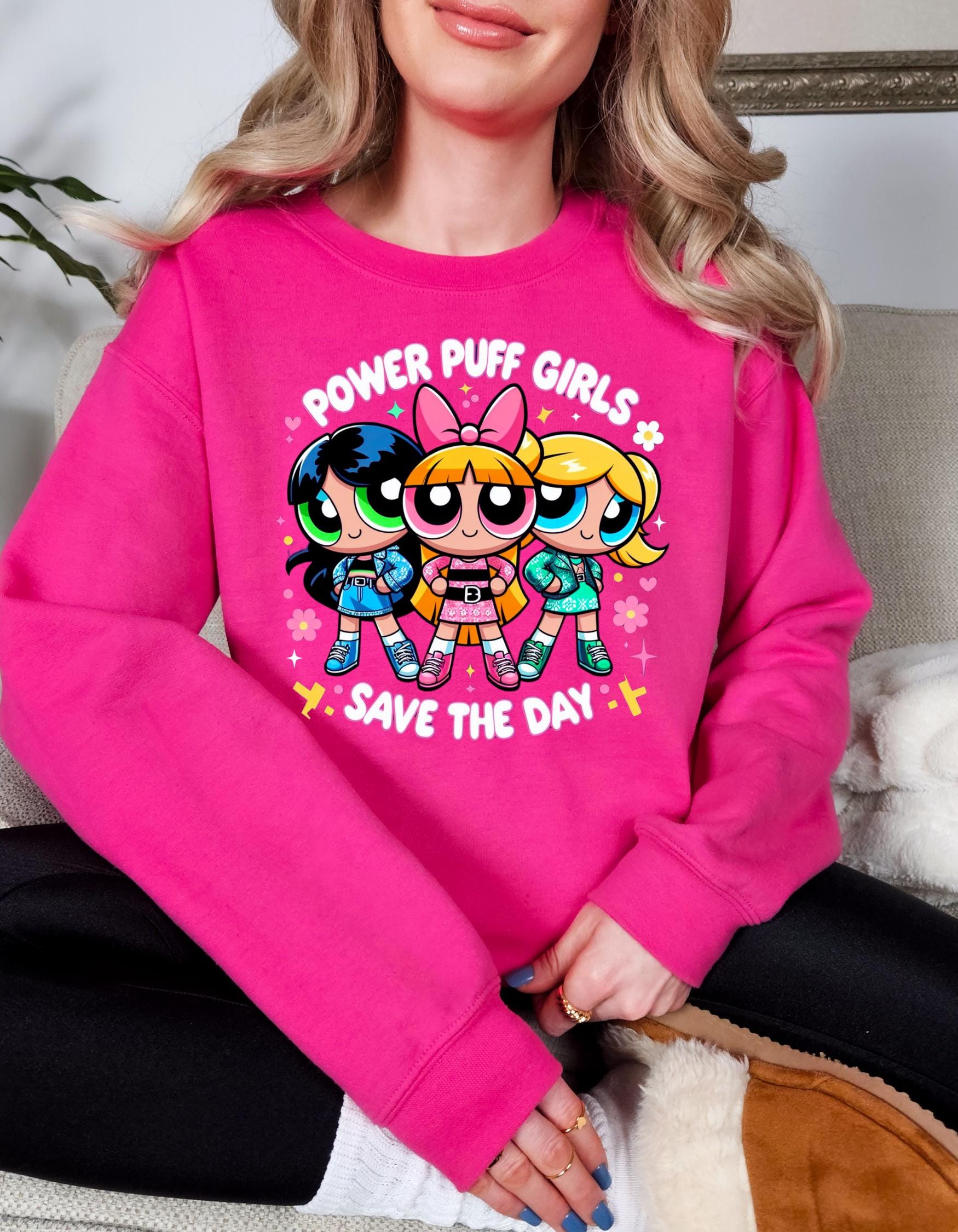 Superhelden-Trio Save the Day Sweatshirt - Lustige und bunte Cartoon-Kleidung