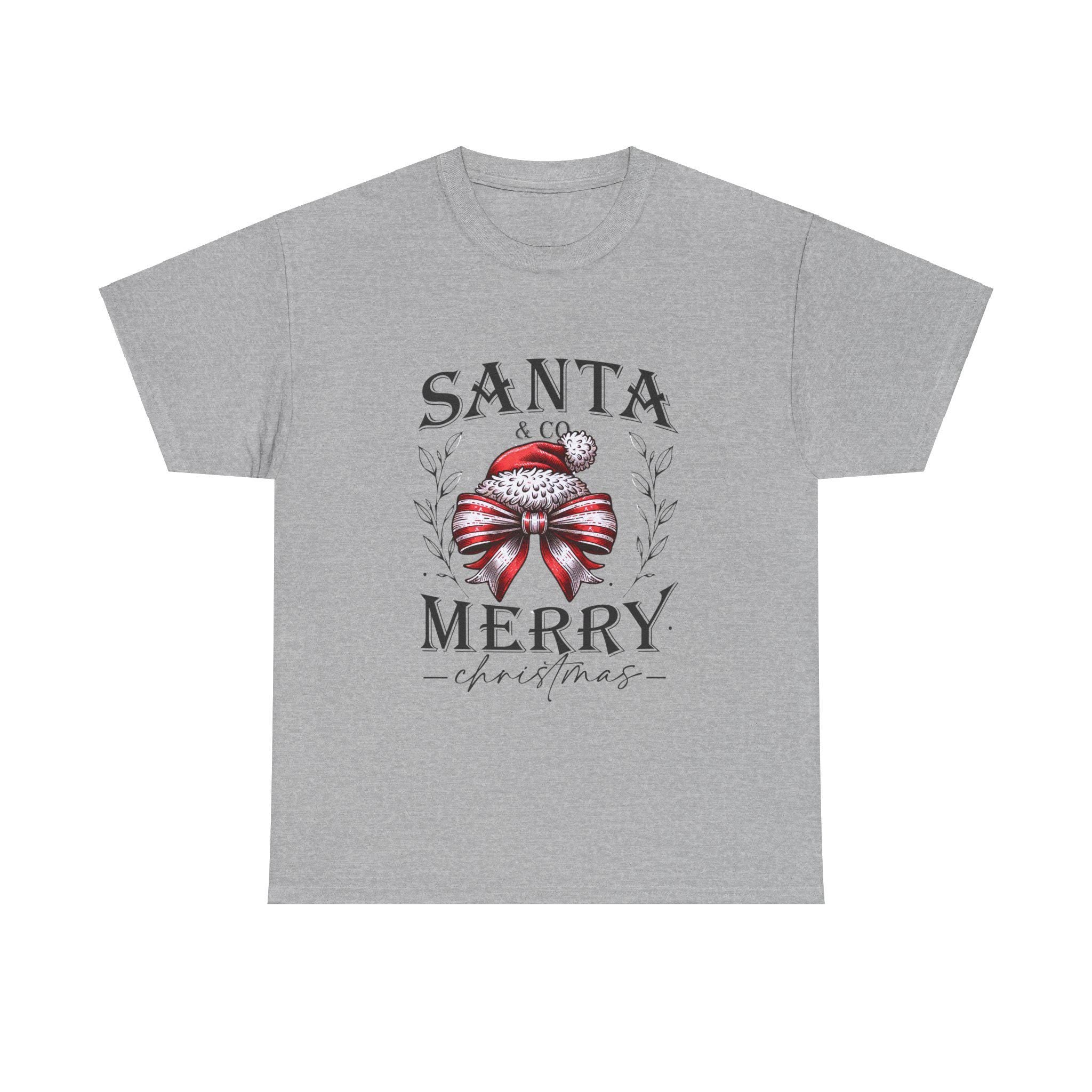 Personalizable Santa Coquette Christmas Bow tshirt, Christmas Shirt, Holiday Jumper, Festive Pullover, Xmas Sweater