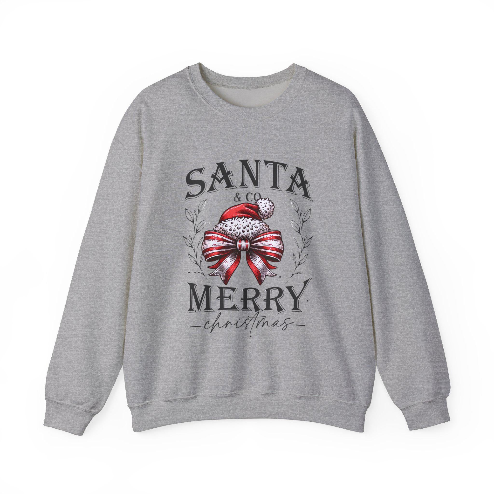 Personalizable Santa Coquette Christmas Bow Sweatshirt, Christmas Shirt, Holiday Jumper, Festive Pullover, Xmas Sweater