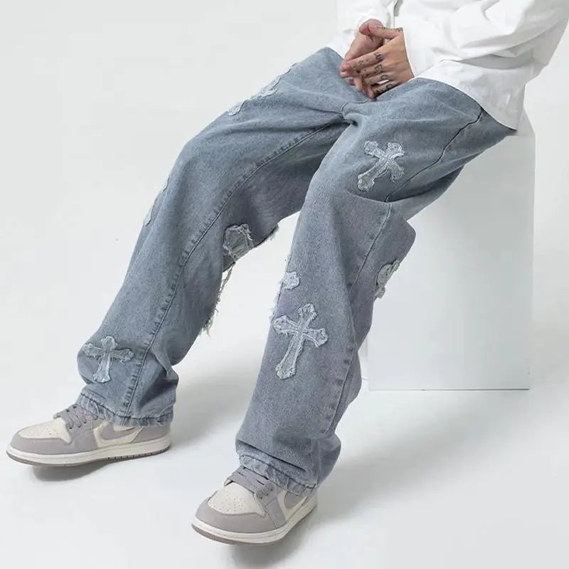 Baggy-Jeans mit niedriger Taille