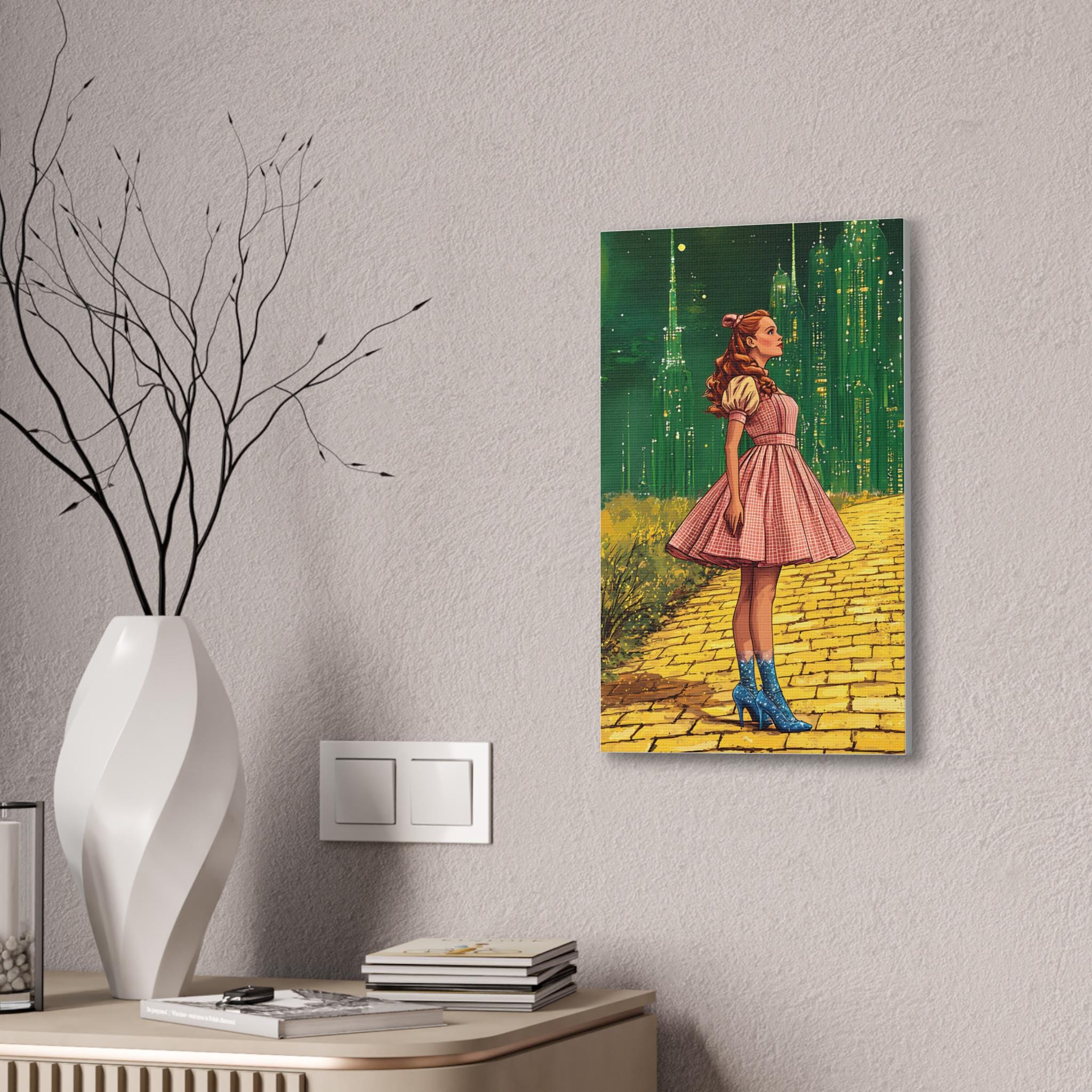 Canvas Stretched Wall Art, Vibrant Dorothy Wizard of Oz Kids Room Gift, 0 75-inch, Nursery Decor, Children's Bedroom Decoration, Movie Fan