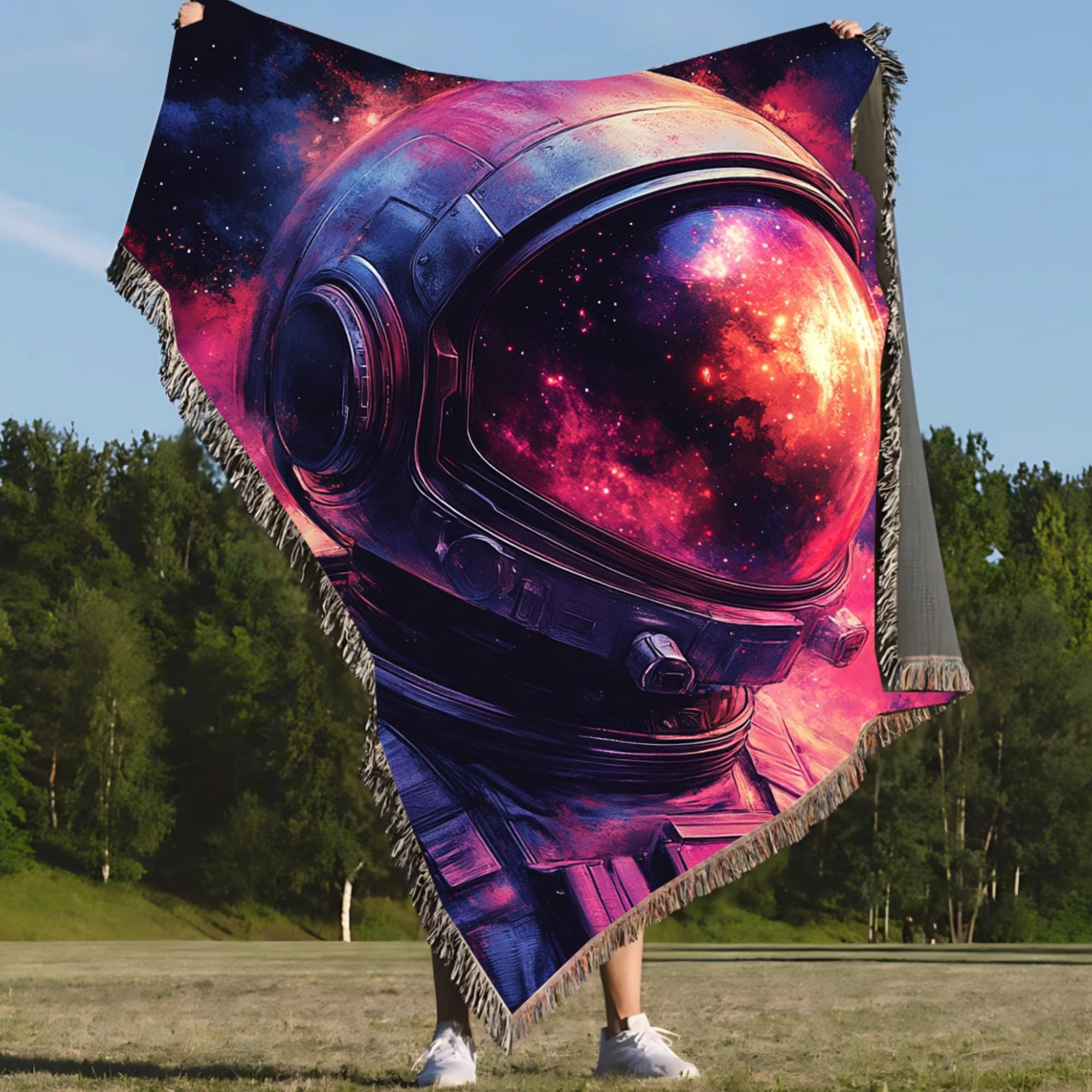 Woven Blanket, Space Blanket, Galaxy Wrap, Celestial Throw, Starry Night Cover, Cosmic Bedding, Outer Space Comforter, Galactic Bedroom