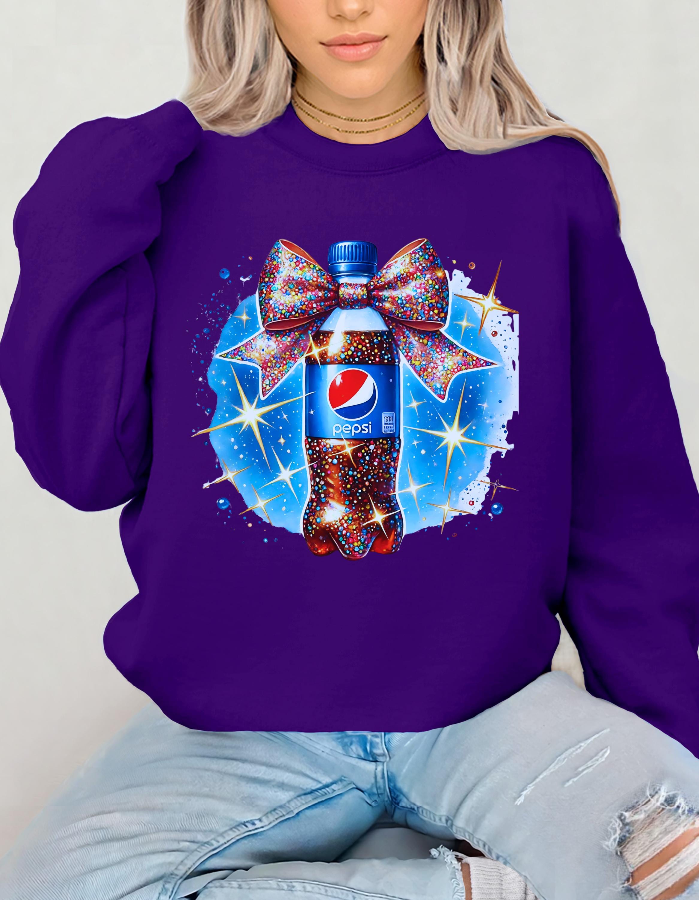 Personalisierbares Coquette Pepsi Unisex Sweatshirt, Crewneck Pullover, Vintage Style Pullover, Retro Grafik Shirt, Geschenk für Soda Liebhaber