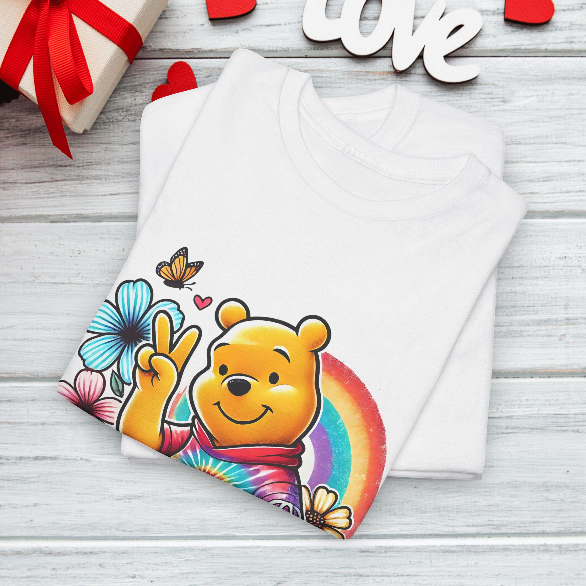 Personalisierbares Pooh Bear Storybook Parodie Unisex T-Shirt, Street Art Tie Dye Shirt, Vintage Grafik Pullover