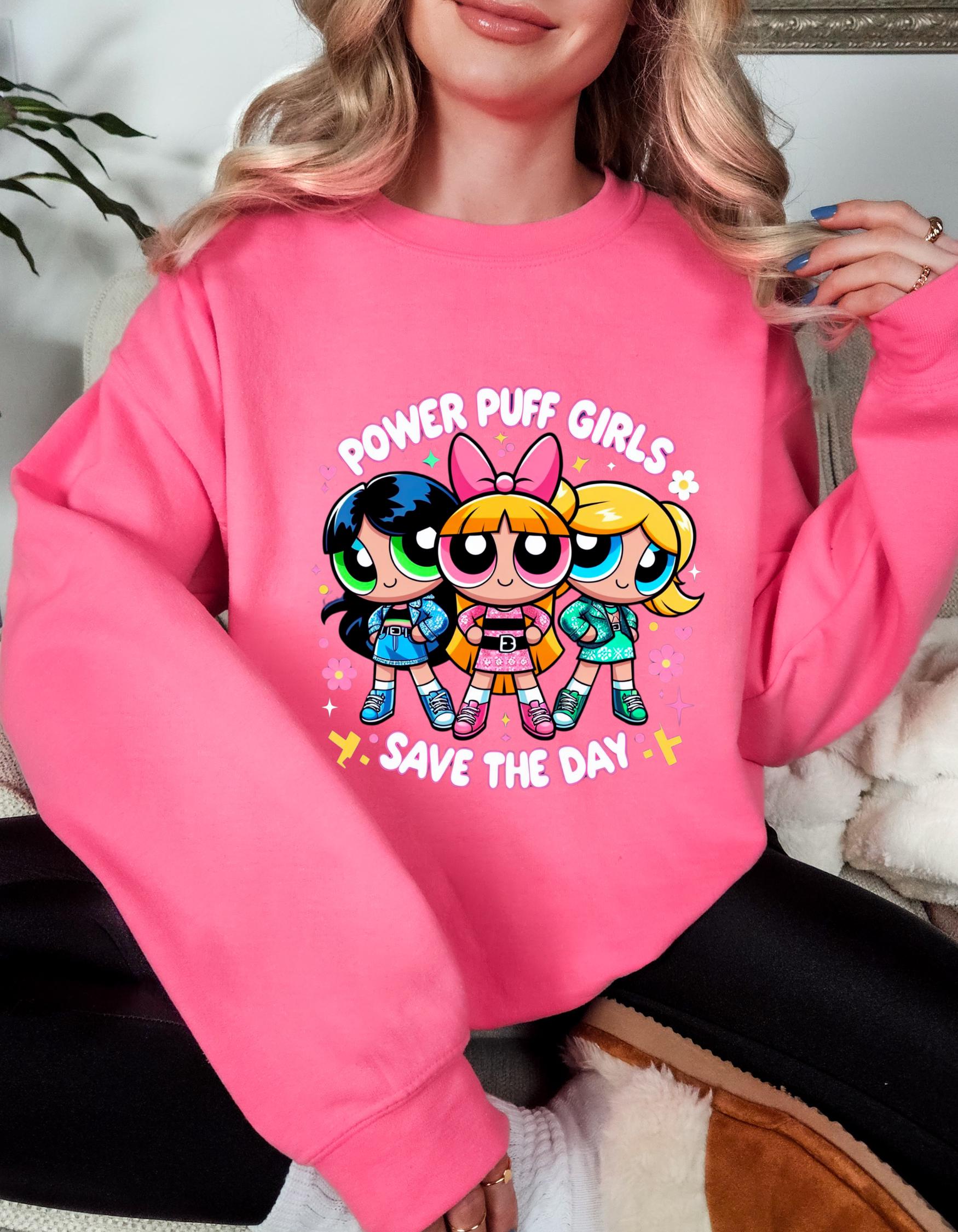 Superhelden-Trio Save the Day Sweatshirt - Lustige und bunte Cartoon-Kleidung