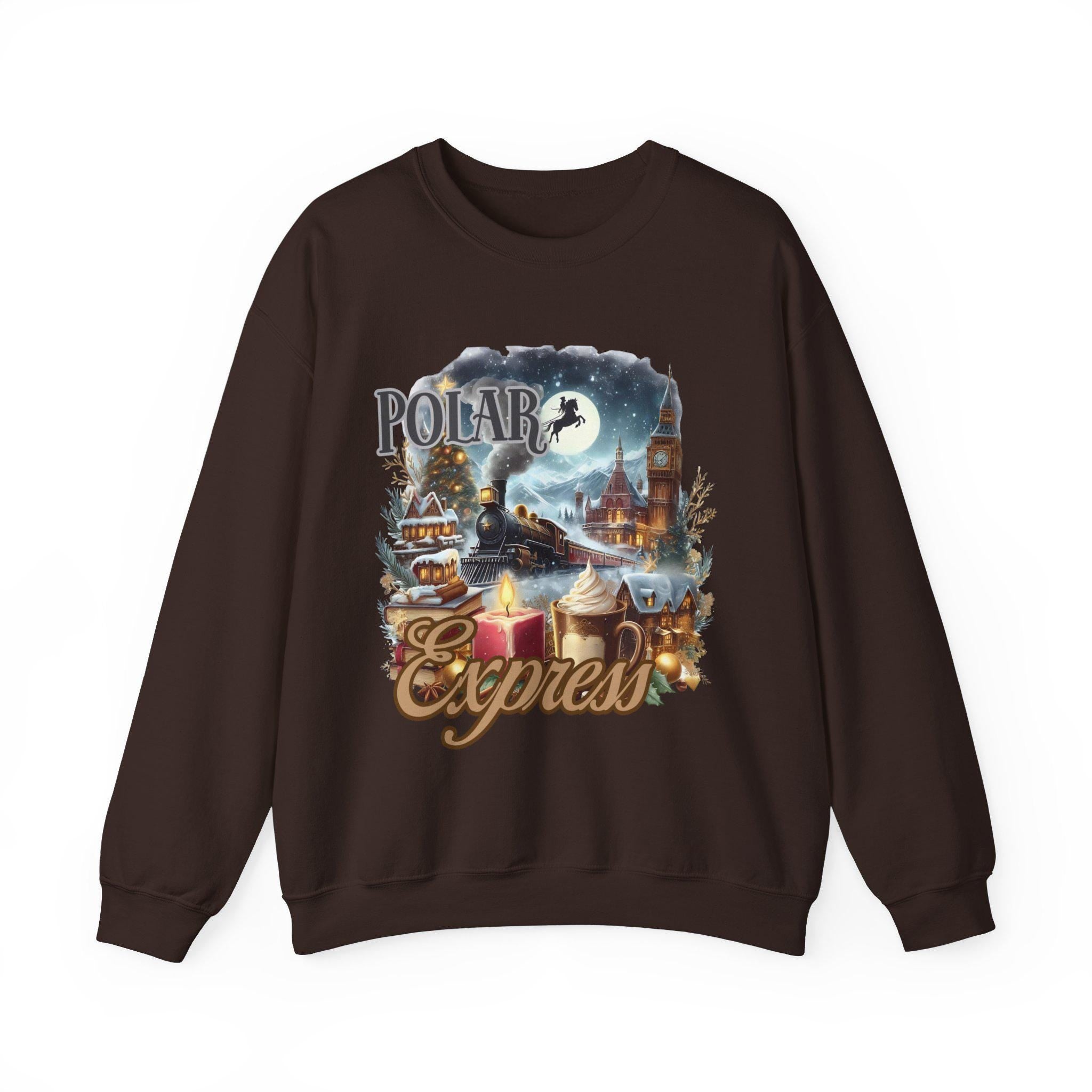 Weihnachts-Sweatshirt, North Polar Express Weihnachtspullover, Festliche Winterbekleidung, Weihnachtspullover mit Rundhalsausschnitt, Jahreszeitengeschenk für Sie/Ihn,