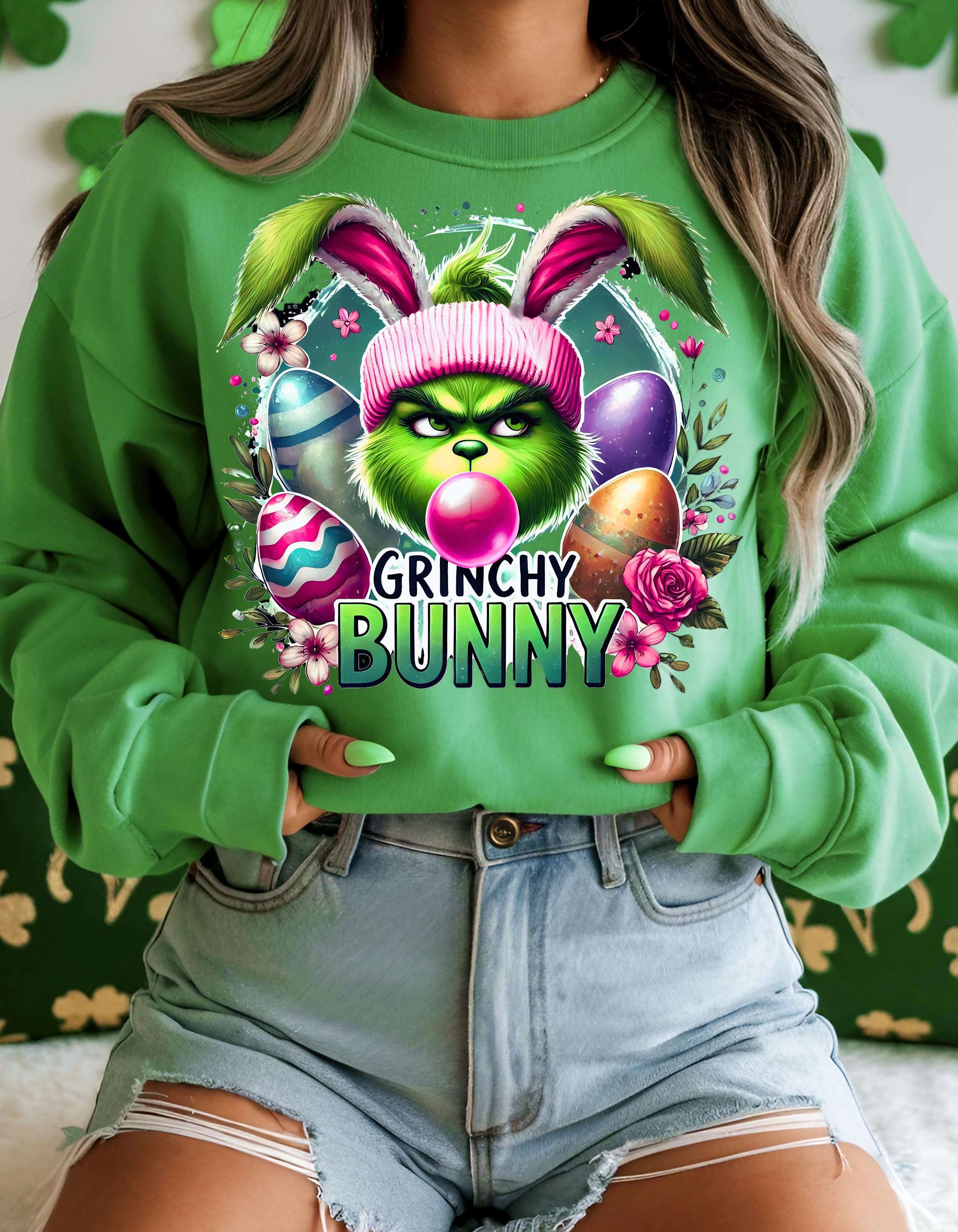 Personalizable Grinchy Bunny Easter Sweatshirt, Parody Easter Bunny Jumper, Funny Holiday Gift, Unisex Pullover, Easter Shirt