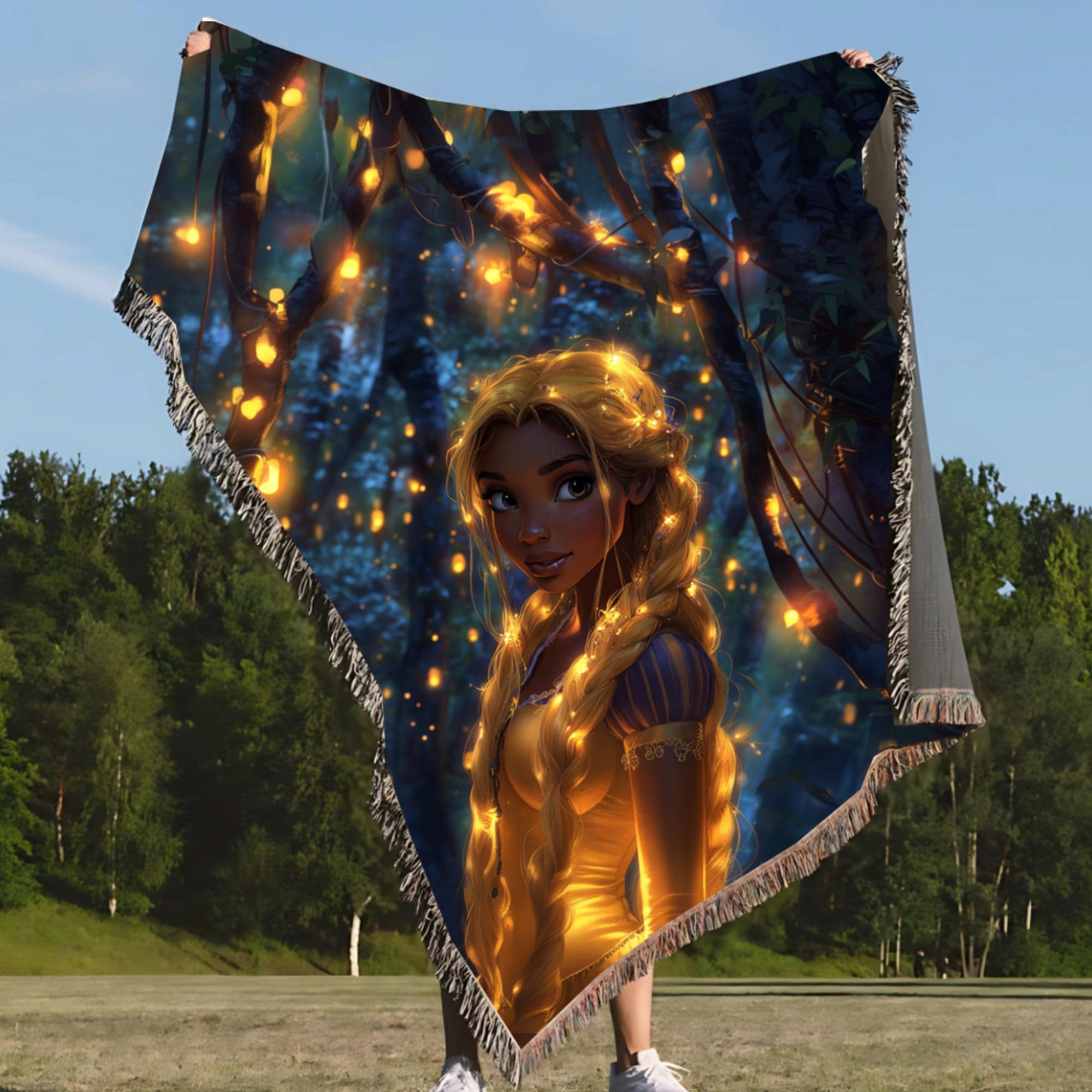 Personalizable Woven Blanket, Powers Glow and Shine, Black Princess, Magical Throw Blanket, Princess Vibes, Unique Gift for Her,  Blanket,