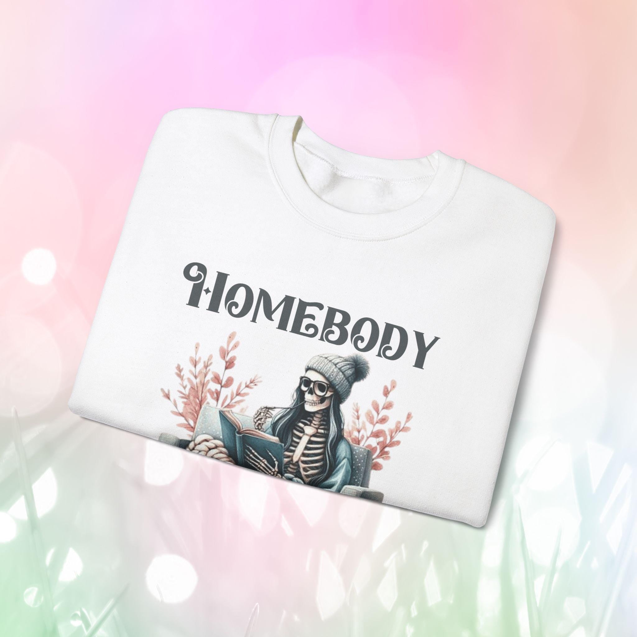 Homebody Skelett Crewneck Sweatshirt | Gemütliches Sweatshirt für Introvertierte, Perfektes Geschenk für faule Tage, Anti Social Club Mode, Casual Lounge