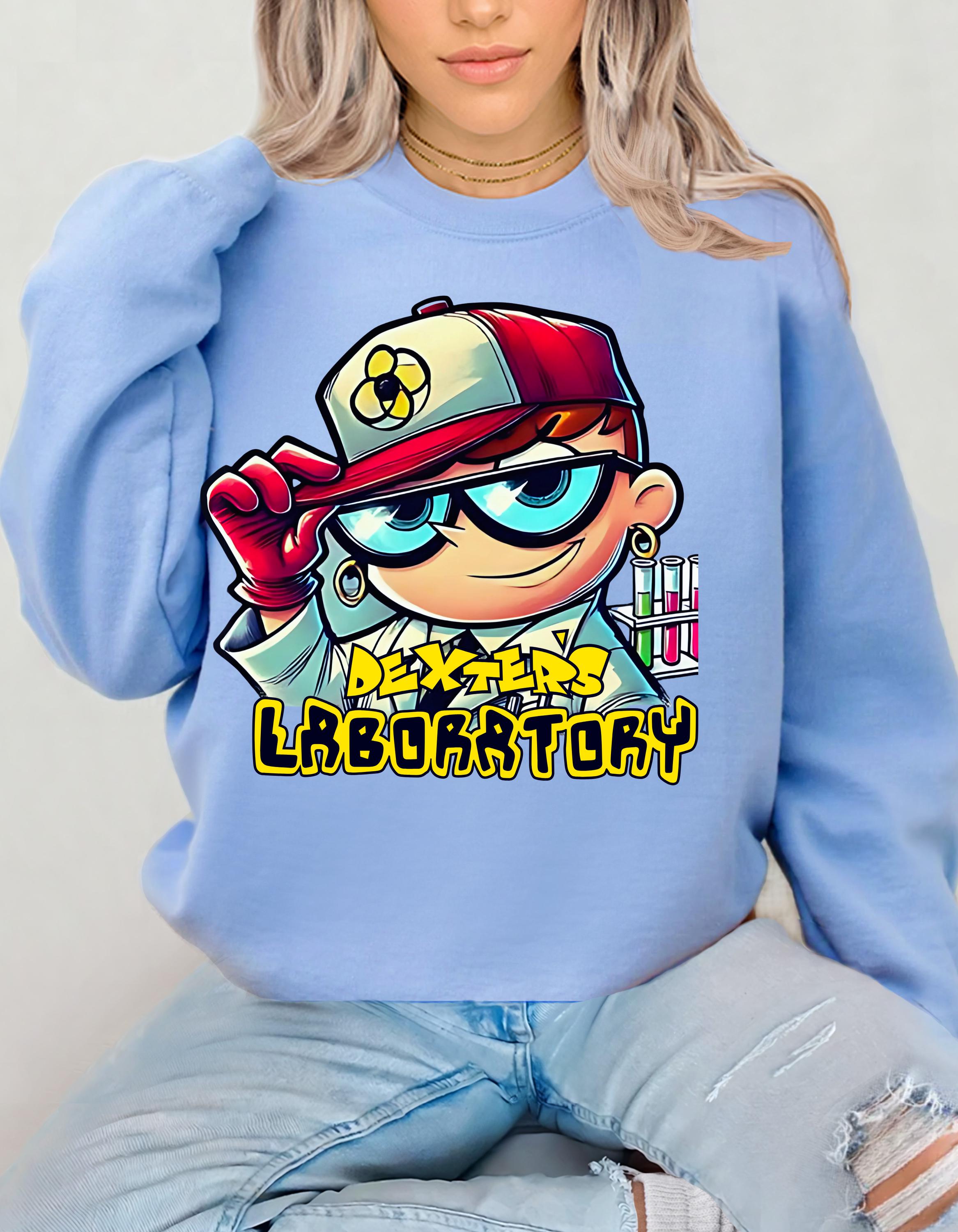 Dexter Parodie Sweatshirt, 90er TV Show Grafik Pullover, Nerd Lab Crewneck, Unisex Heavy Blend Pullover, Lustiges Geek Sweat Top, Geschenk für Sci-Fi