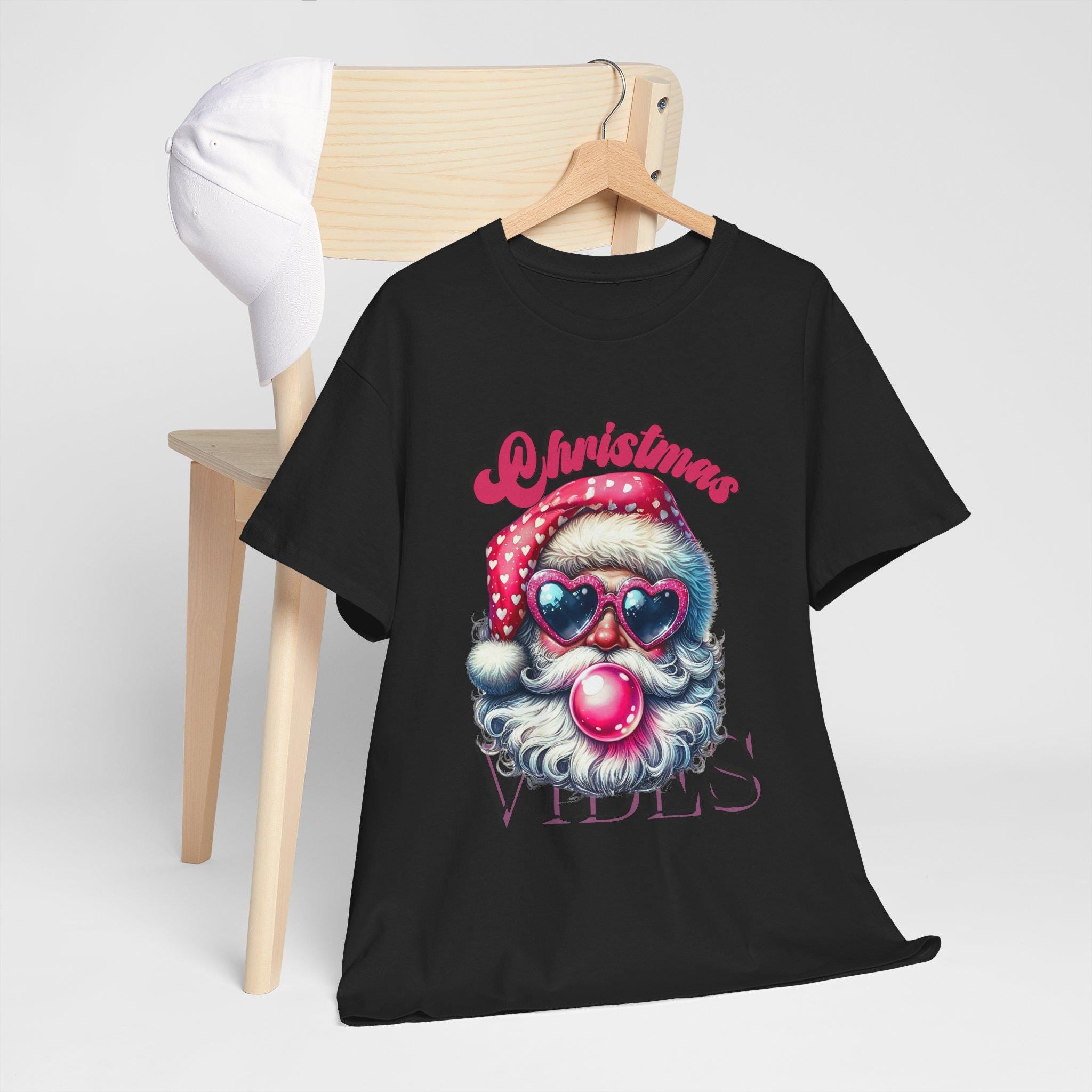 Personalisierbares Weihnachts-T-Shirt mit Weihnachtsmann-Kaugummi, Weihnachts-Vibes-Geschenk-Party, Ugly Sweater Alternative, Weihnachtspullover, Winterpullover, Unisex