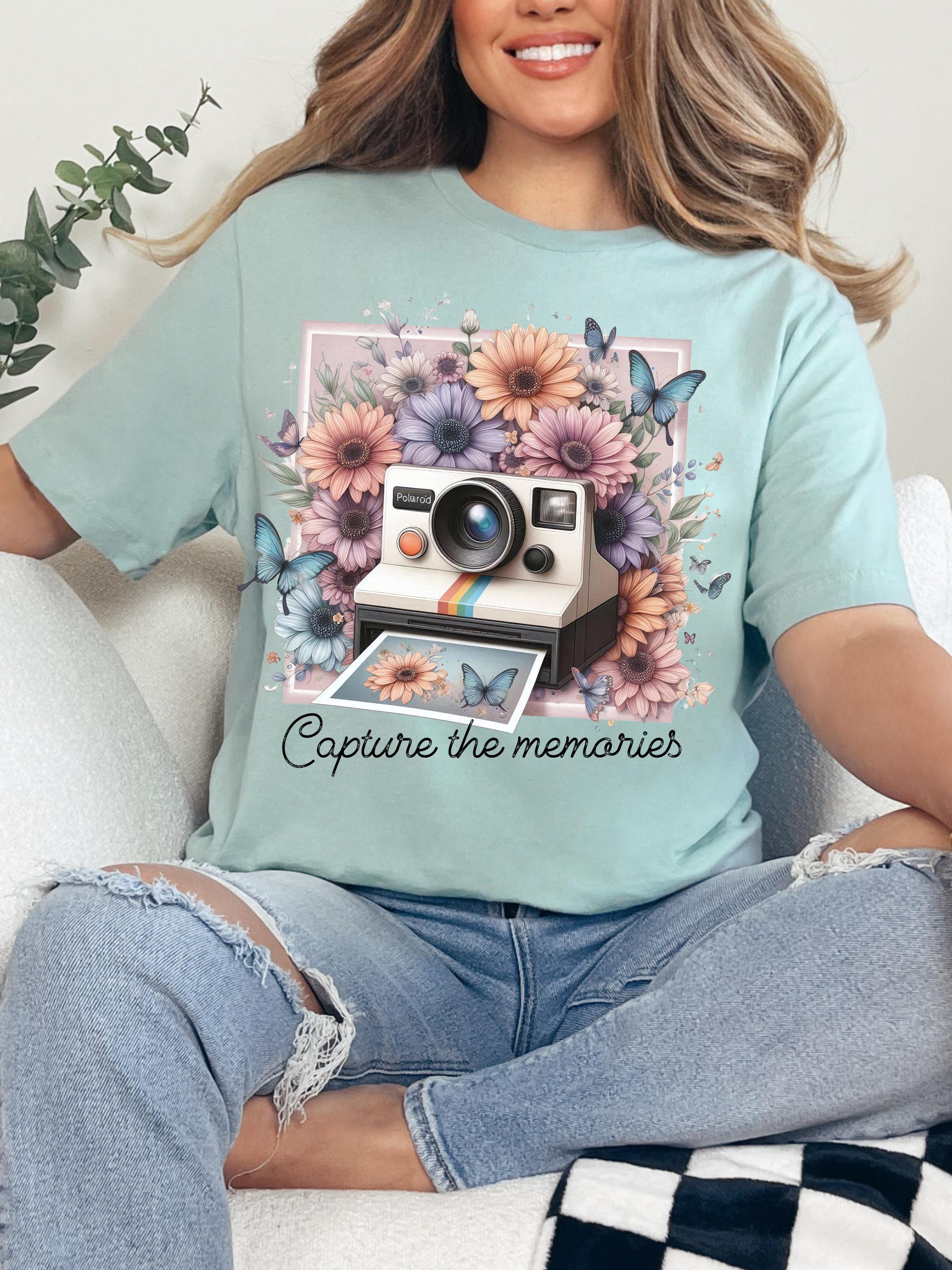 Inspirierendes T-Shirt, Motivierendes Zitat T-Shirt, Positives Shirt, Geschenk für Frauen - Unisex T-Shirt, Kleidungsstückgefärbtes Shirt, Capture the Moments Shirt,