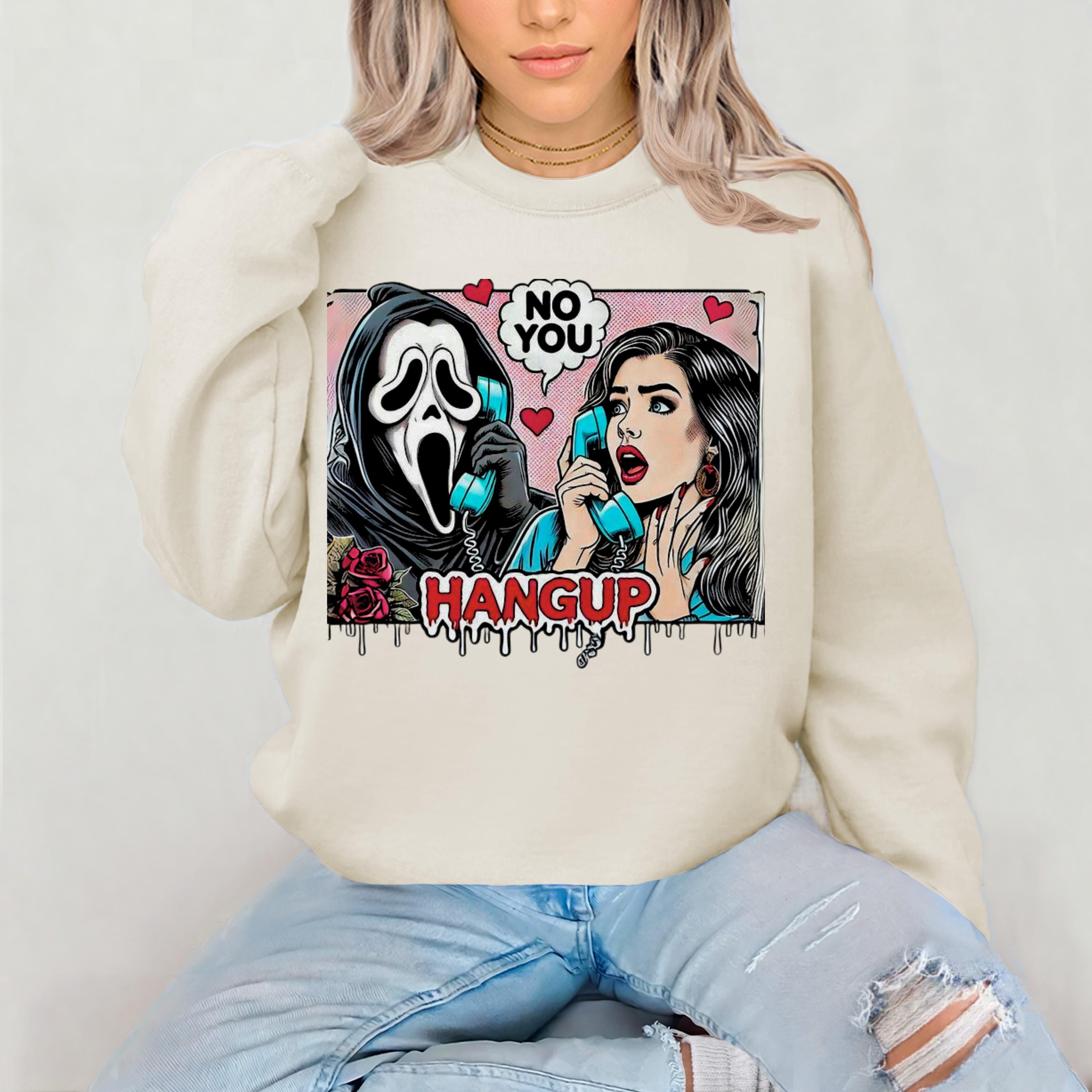 Pinkes Pop Art Comic Buch Horror Valentinstag Crewneck Sweatshirt, Lustiges Retro Figuren Design, Unisex Hoodie Geschenk, Valentinstag Pullover,