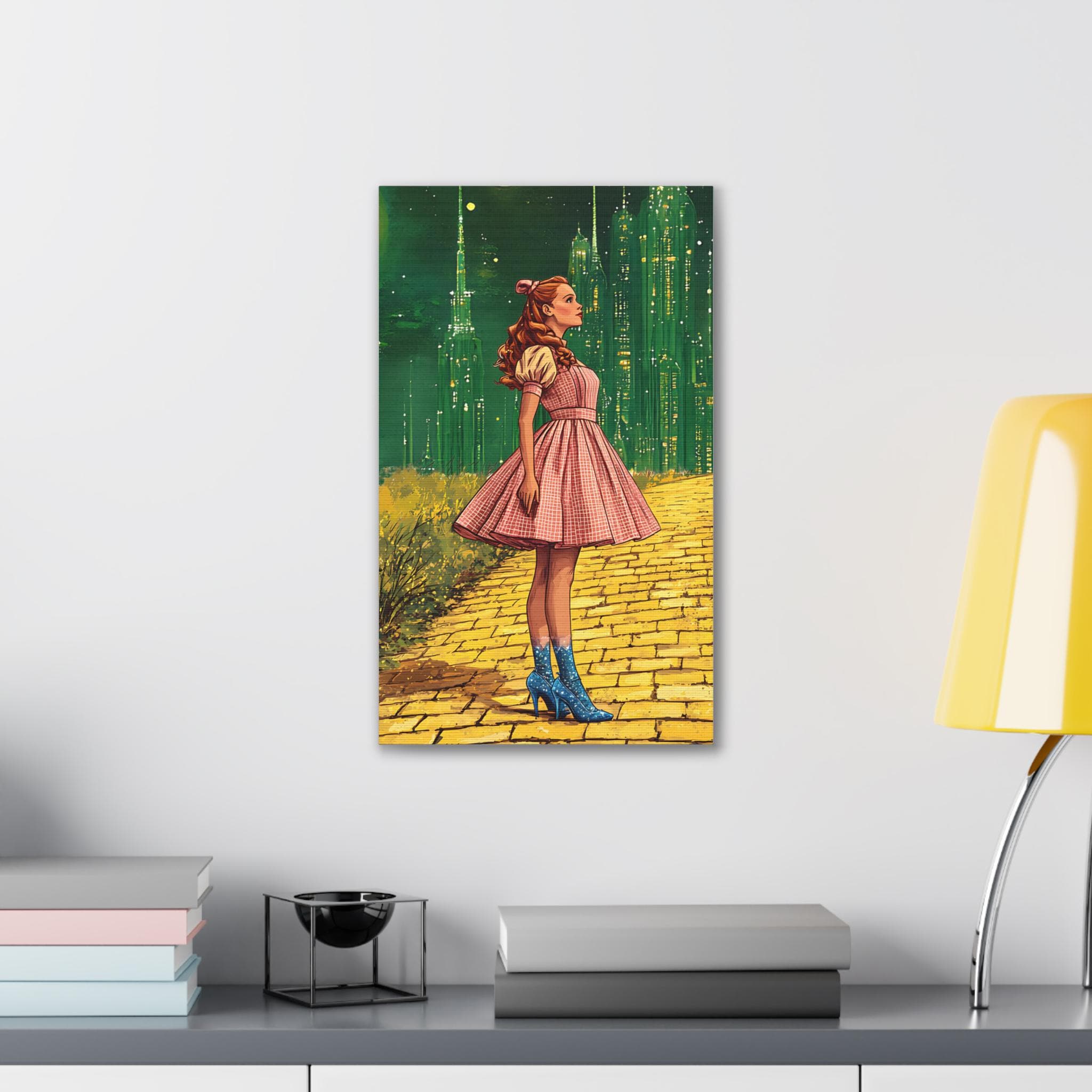 Canvas Stretched Wall Art, Vibrant Dorothy Wizard of Oz Kids Room Gift, 0 75-inch, Nursery Decor, Children's Bedroom Decoration, Movie Fan